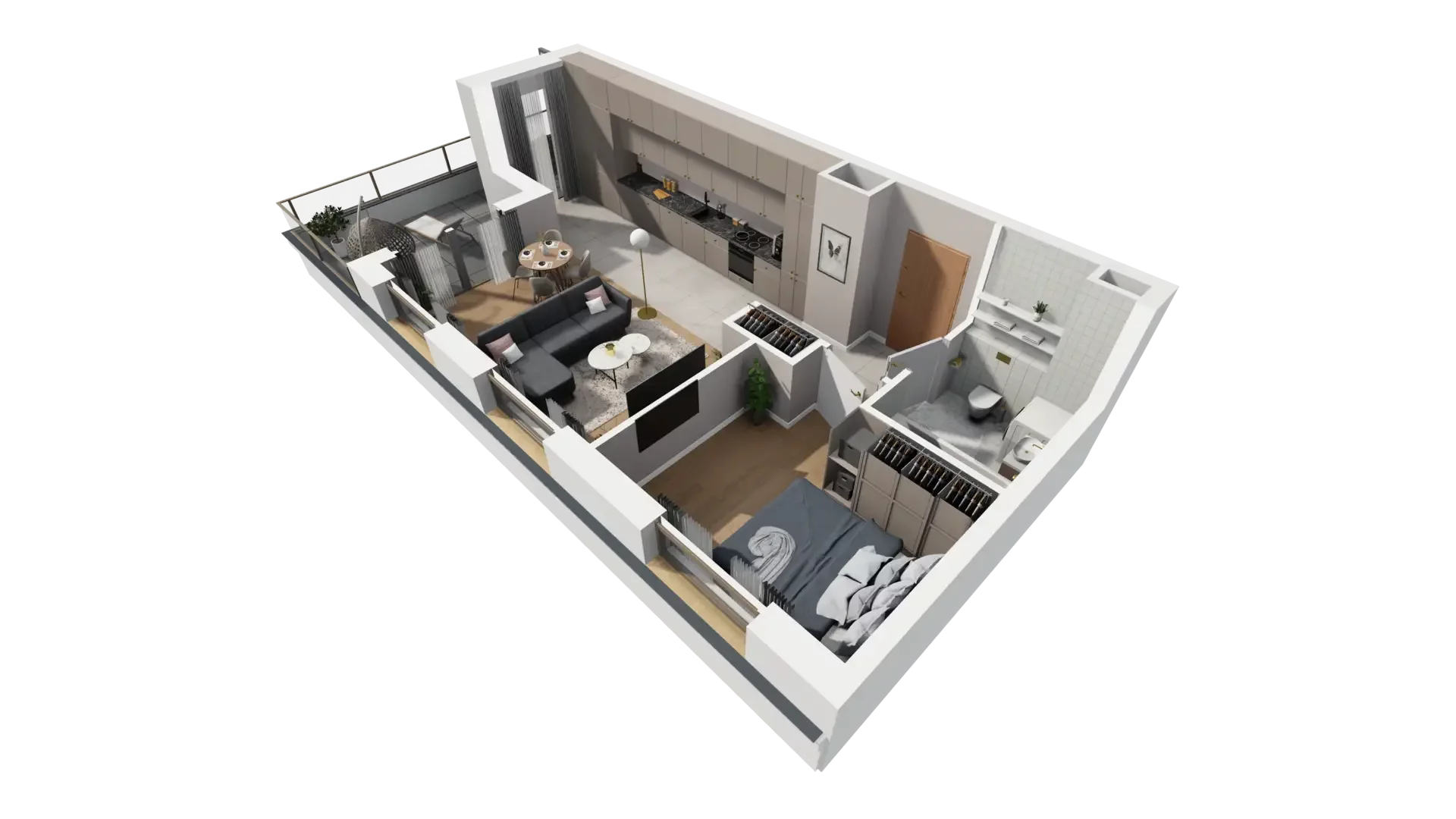2 pokoje, mieszkanie 48,55 m², piętro 2, oferta nr I.2.2, ATAL Parkowa, Poznań, Nowe Miasto, Osiedle Warszawskie, ul. Mogileńska