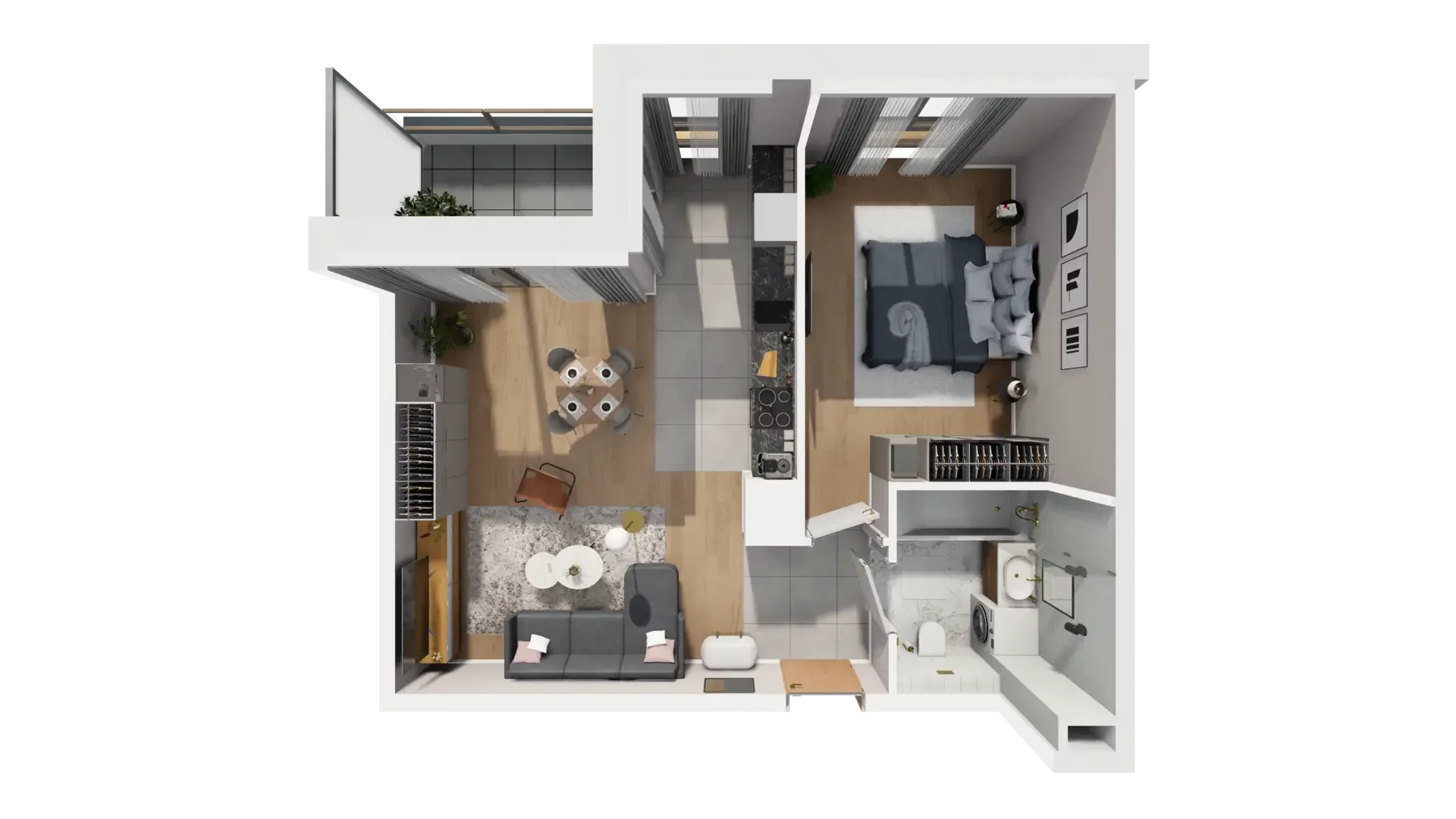 2 pokoje, mieszkanie 50,41 m², piętro 4, oferta nr E.4.3, ATAL Parkowa, Poznań, Nowe Miasto, Osiedle Warszawskie, ul. Mogileńska
