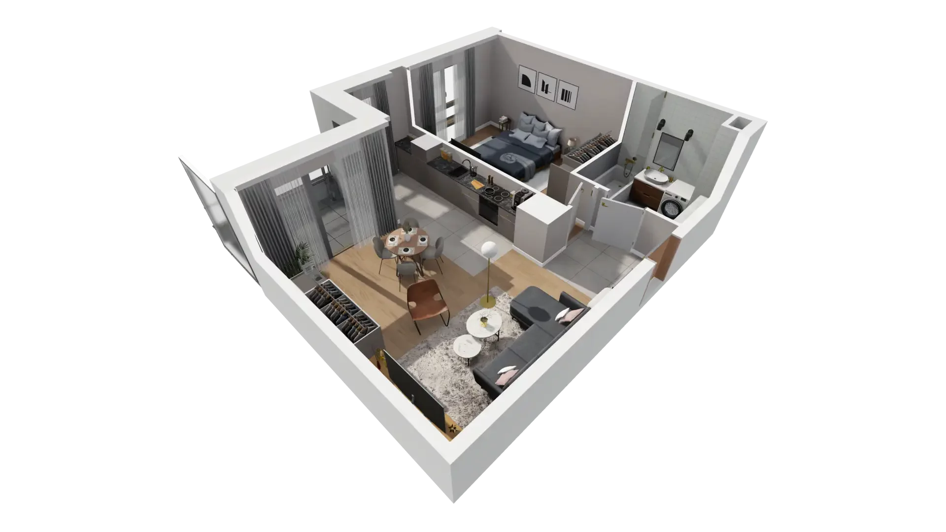 2 pokoje, mieszkanie 50,41 m², piętro 4, oferta nr E.4.3, ATAL Parkowa, Poznań, Nowe Miasto, Osiedle Warszawskie, ul. Mogileńska
