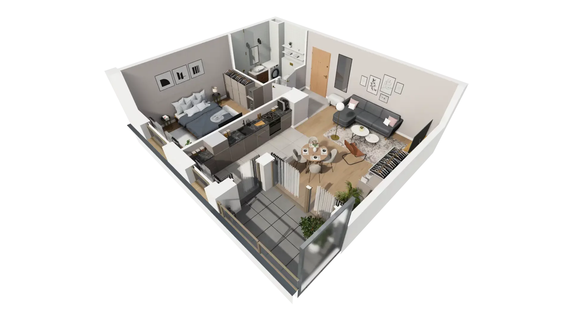 2 pokoje, mieszkanie 50,41 m², piętro 4, oferta nr E.4.3, ATAL Parkowa, Poznań, Nowe Miasto, Osiedle Warszawskie, ul. Mogileńska