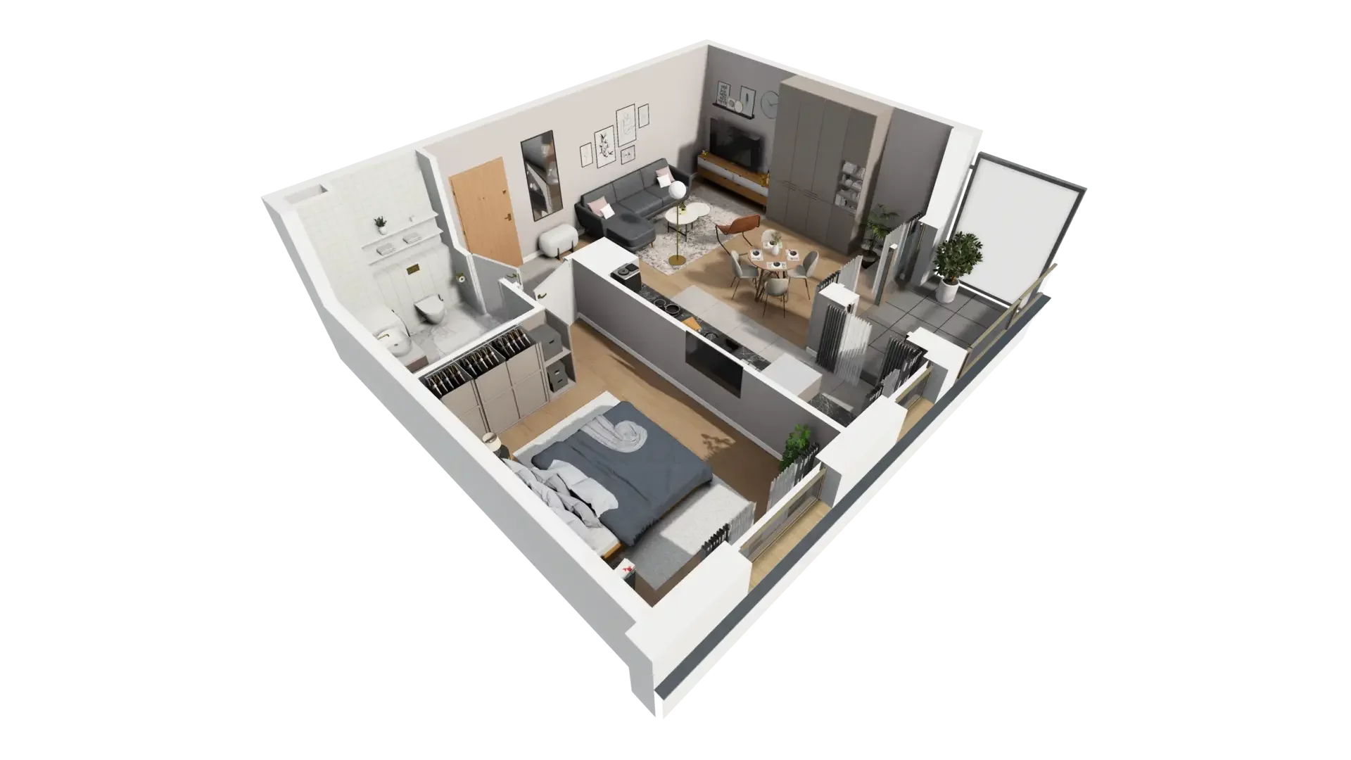 2 pokoje, mieszkanie 50,41 m², piętro 4, oferta nr E.4.3, ATAL Parkowa, Poznań, Nowe Miasto, Osiedle Warszawskie, ul. Mogileńska
