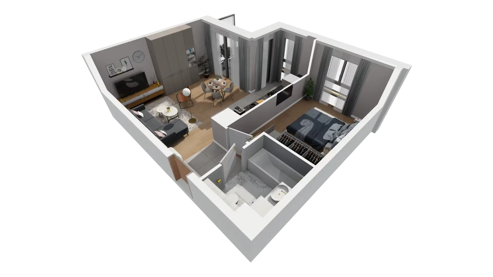 2 pokoje, mieszkanie 50,41 m², piętro 4, oferta nr E.4.3, ATAL Parkowa, Poznań, Nowe Miasto, Osiedle Warszawskie, ul. Mogileńska