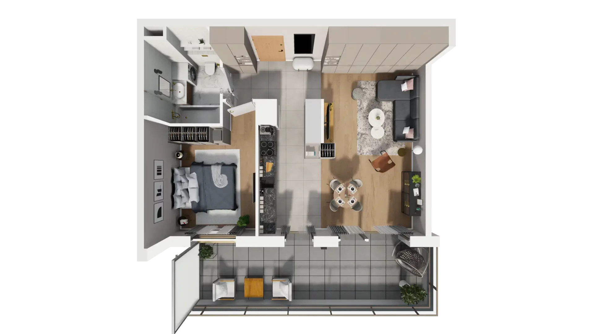 2 pokoje, mieszkanie 54,97 m², piętro 4, oferta nr G.4.4, ATAL Parkowa, Poznań, Nowe Miasto, Osiedle Warszawskie, ul. Mogileńska