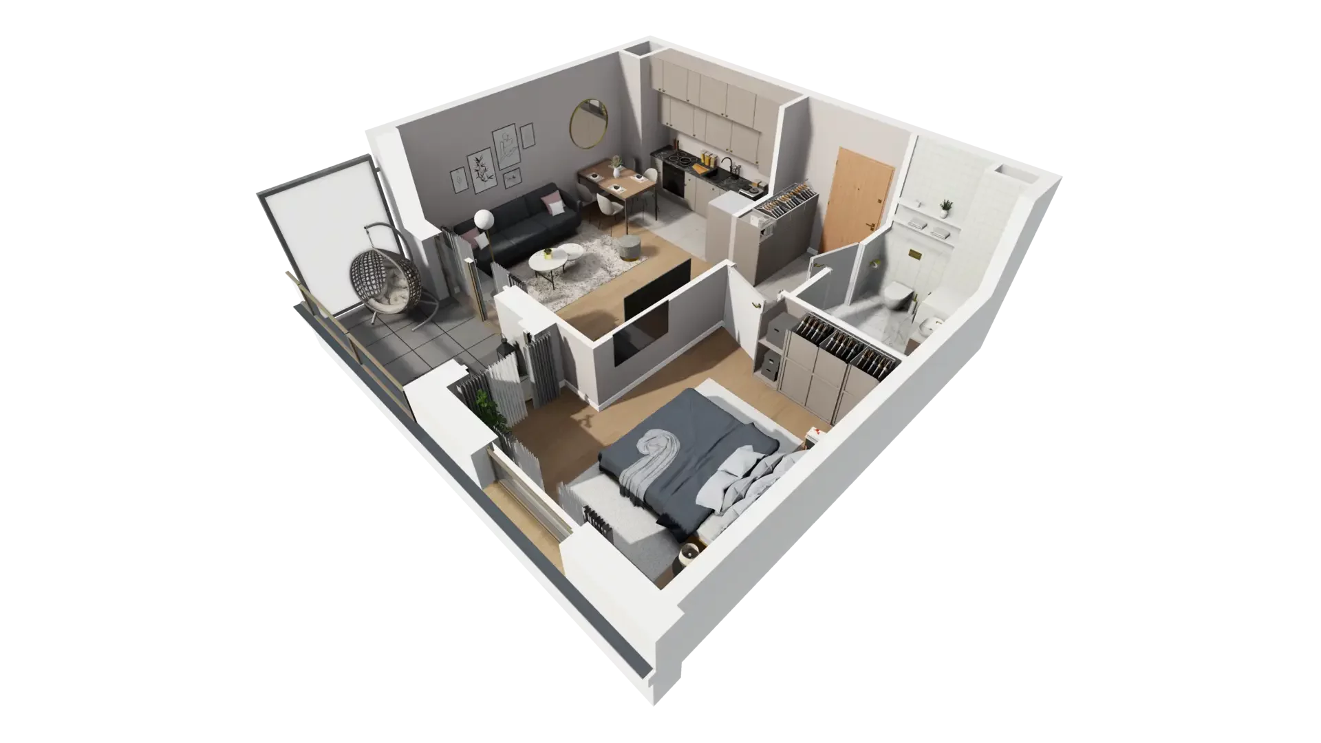 2 pokoje, mieszkanie 43,47 m², piętro 5, oferta nr I.5.4, ATAL Parkowa, Poznań, Nowe Miasto, Osiedle Warszawskie, ul. Mogileńska
