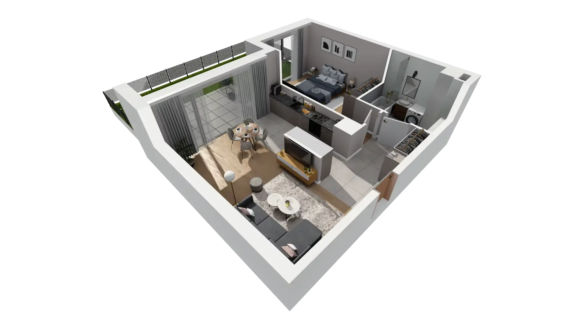 2 pokoje, mieszkanie 53,59 m², parter, oferta nr J.0.1, ATAL Parkowa, Poznań, Nowe Miasto, Osiedle Warszawskie, ul. Mogileńska