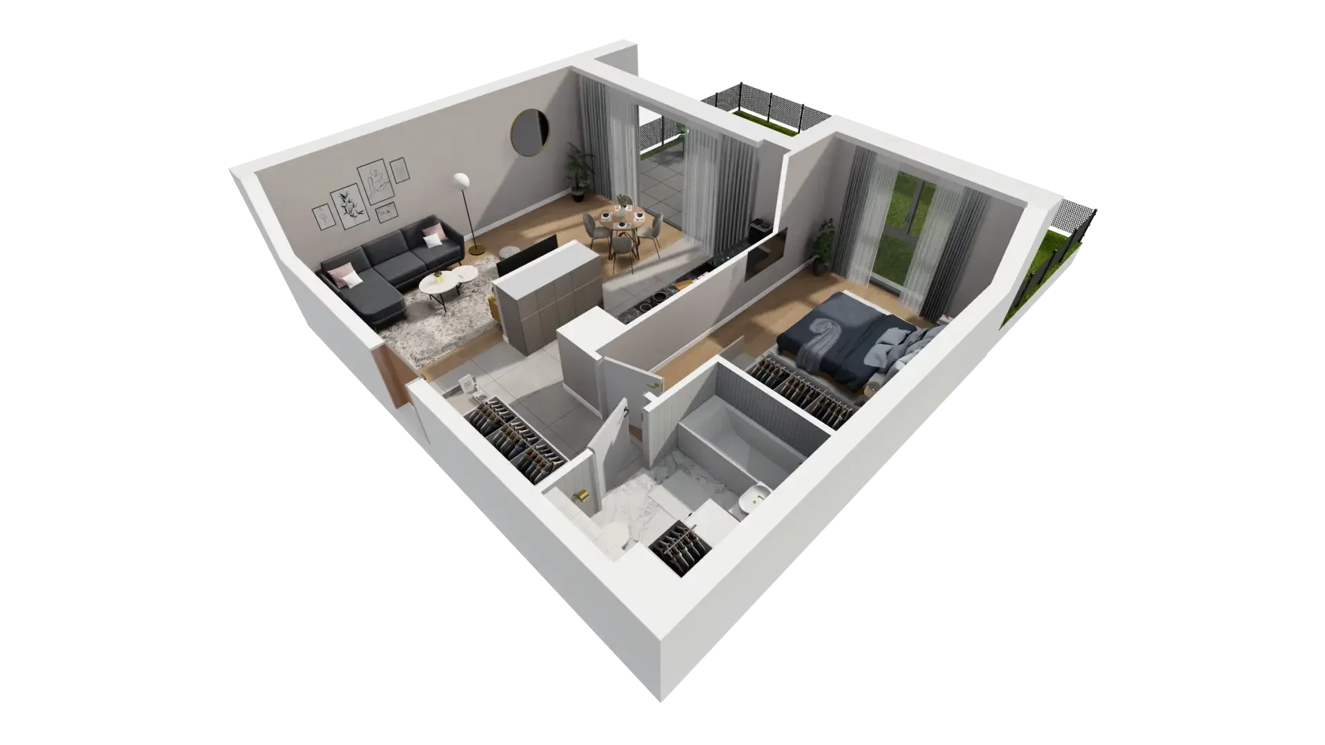 2 pokoje, mieszkanie 53,59 m², parter, oferta nr J.0.1, ATAL Parkowa, Poznań, Nowe Miasto, Osiedle Warszawskie, ul. Mogileńska