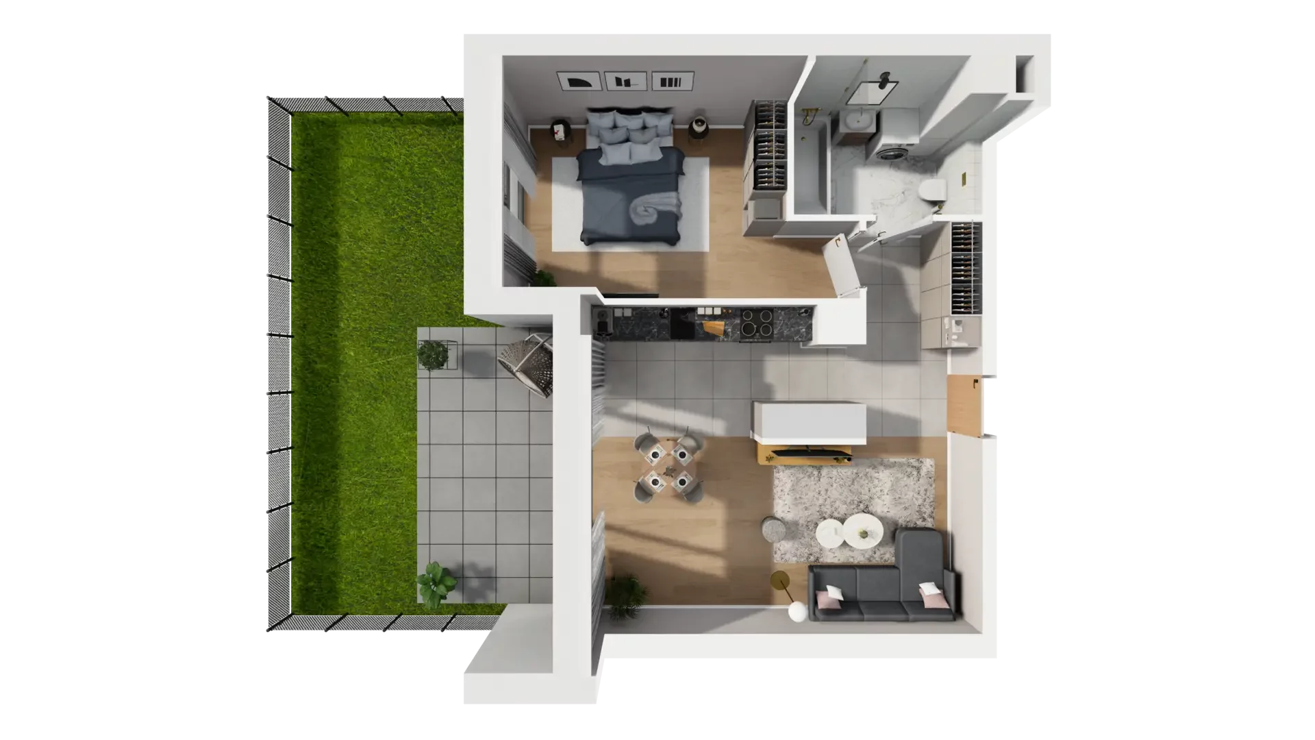 2 pokoje, mieszkanie 53,59 m², parter, oferta nr J.0.2, ATAL Parkowa, Poznań, Nowe Miasto, Osiedle Warszawskie, ul. Mogileńska