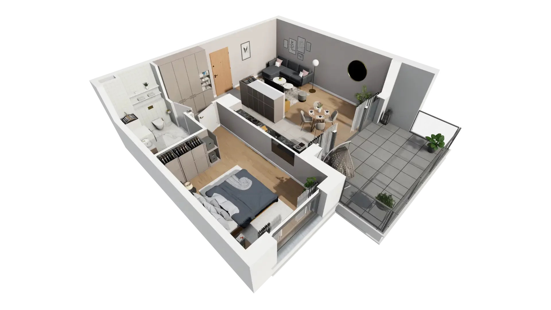 2 pokoje, mieszkanie 53,59 m², piętro 2, oferta nr J.2.2, ATAL Parkowa, Poznań, Nowe Miasto, Osiedle Warszawskie, ul. Mogileńska