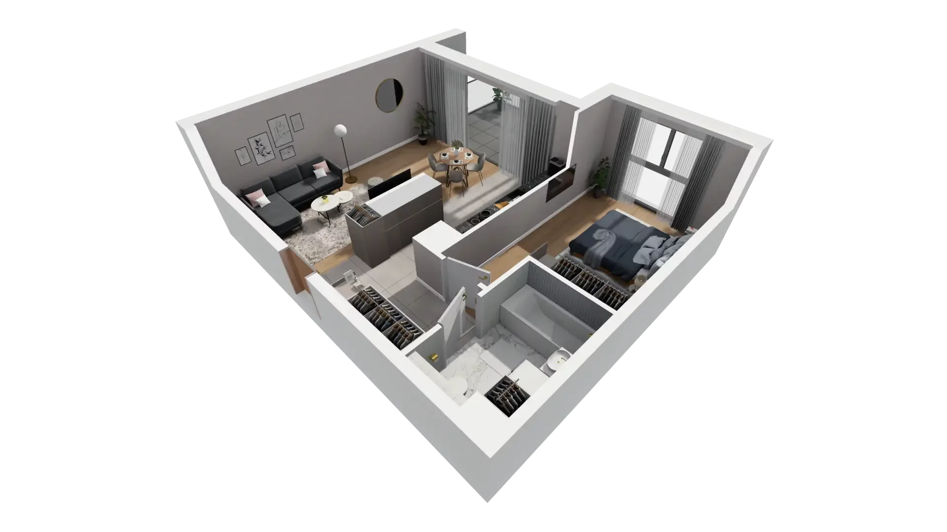 2 pokoje, mieszkanie 53,59 m², piętro 2, oferta nr J.2.2, ATAL Parkowa, Poznań, Nowe Miasto, Osiedle Warszawskie, ul. Mogileńska