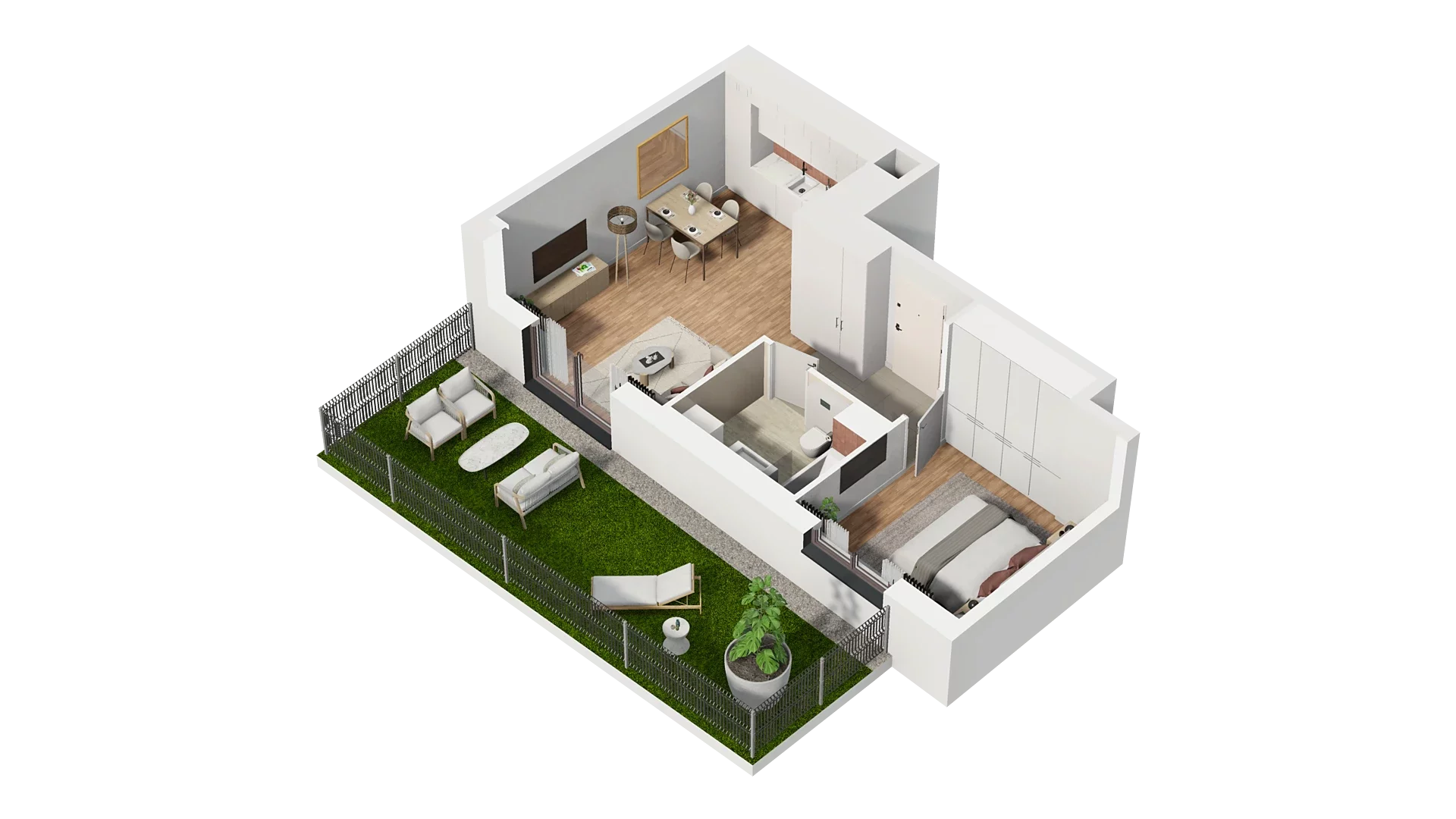 2 pokoje, mieszkanie 43,73 m², piętro 2, oferta nr A5.2.40, Zakole Wisły, Kraków, Podgórze, ul. Na Zakolu Wisły