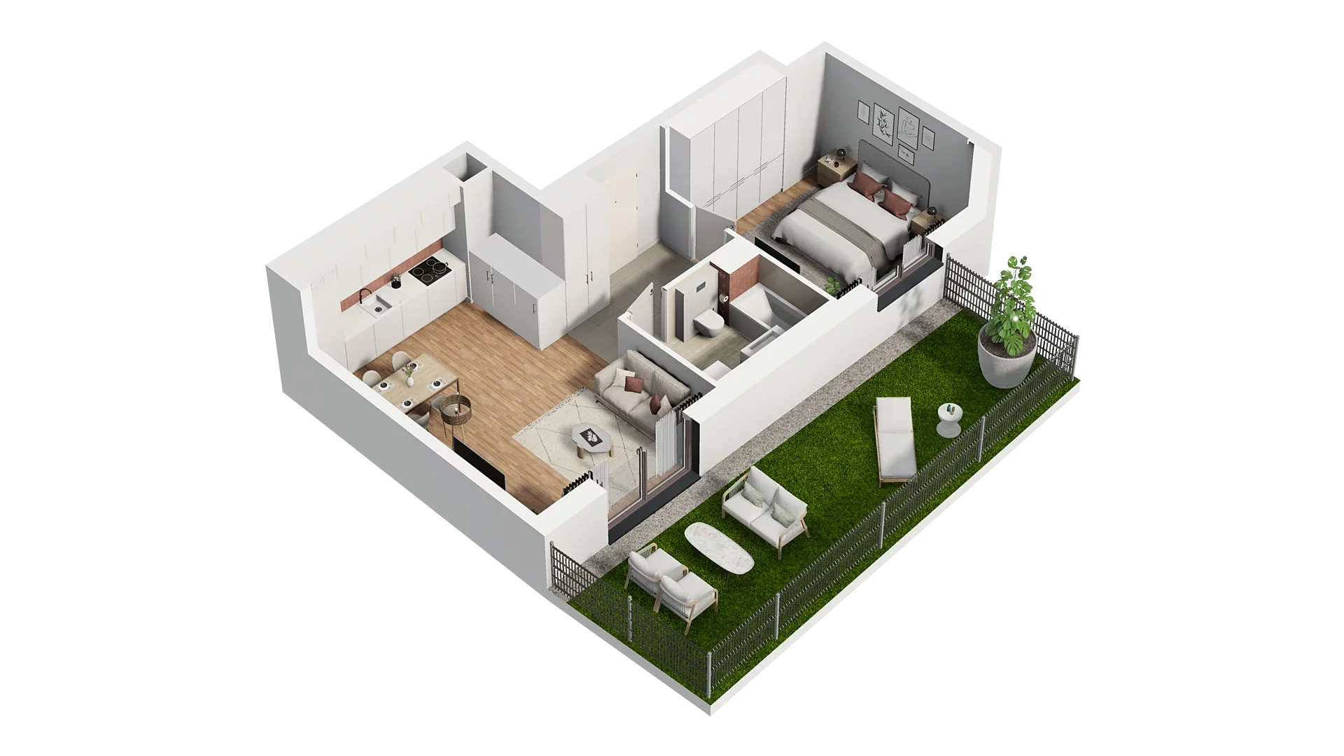 2 pokoje, mieszkanie 43,73 m², piętro 2, oferta nr A5.2.40, Zakole Wisły, Kraków, Podgórze, ul. Na Zakolu Wisły