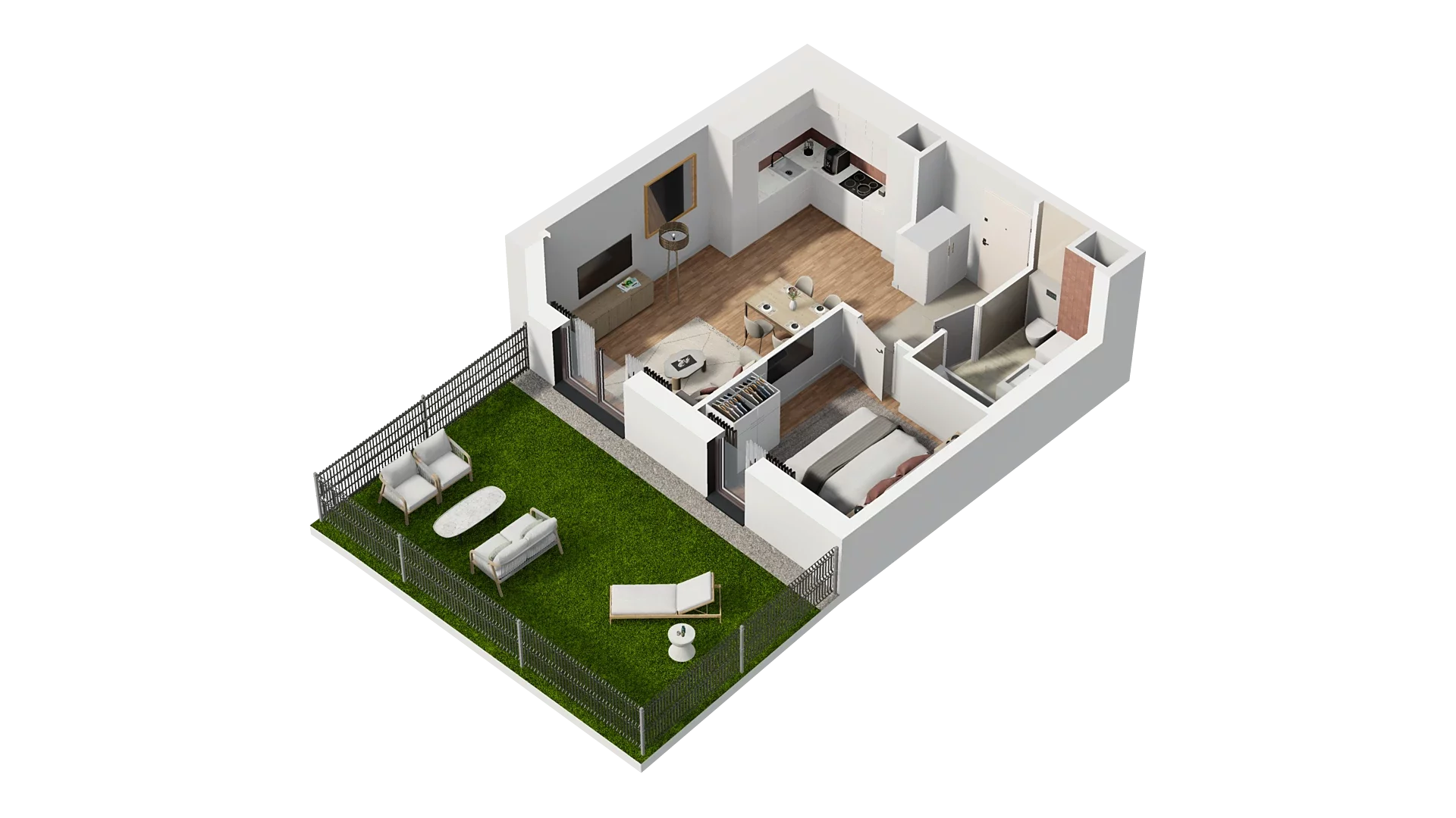 2 pokoje, mieszkanie 40,21 m², piętro 1, oferta nr A1.1.13, Zakole Wisły, Kraków, Podgórze, ul. Na Zakolu Wisły