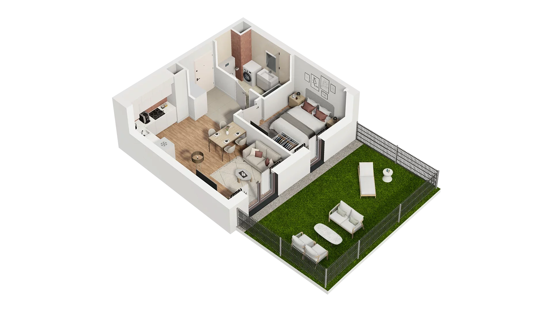 2 pokoje, mieszkanie 40,21 m², piętro 1, oferta nr A1.1.13, Zakole Wisły, Kraków, Podgórze, ul. Na Zakolu Wisły
