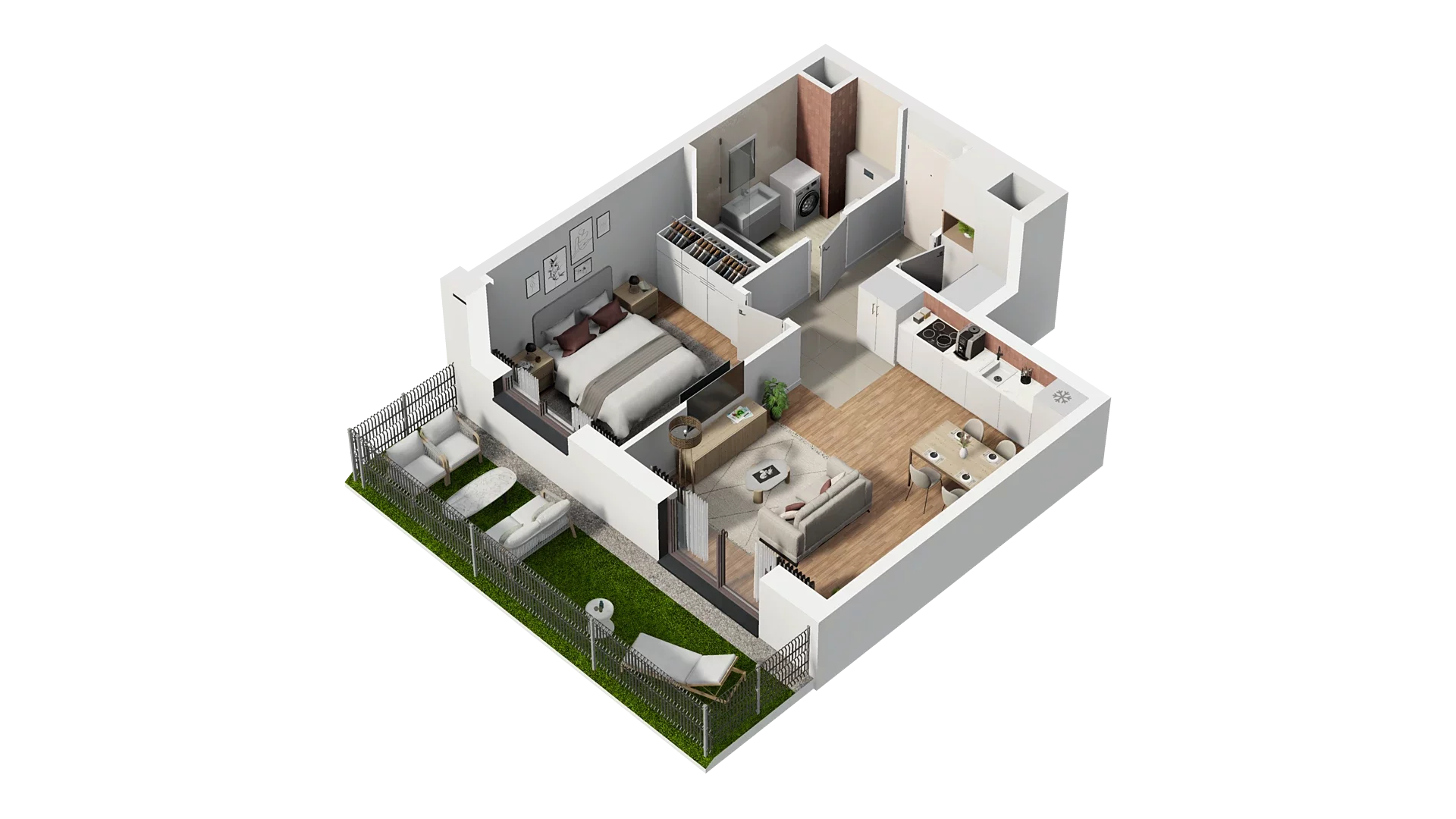 2 pokoje, mieszkanie 45,48 m², parter, oferta nr A5.0.25, Zakole Wisły, Kraków, Podgórze, ul. Na Zakolu Wisły