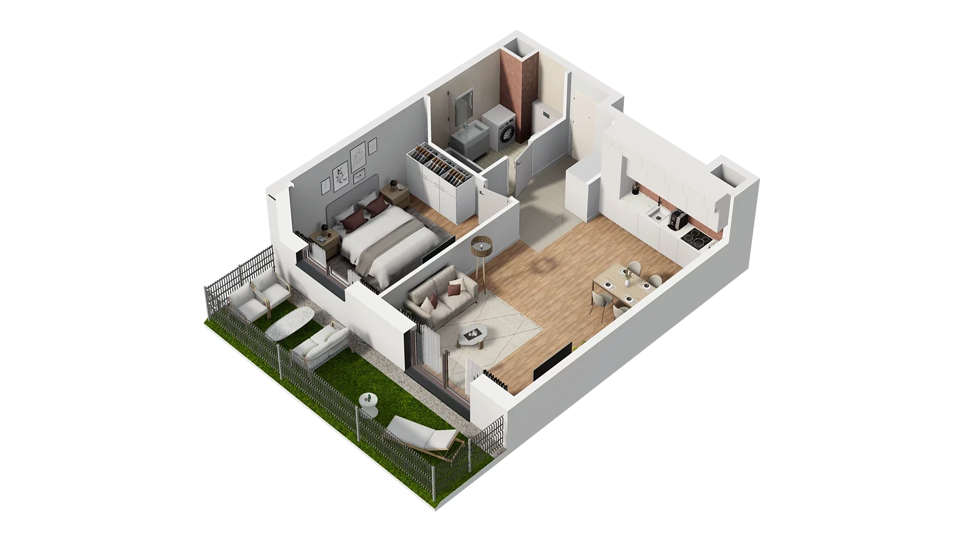 2 pokoje, mieszkanie 48,63 m², parter, oferta nr A5.0.26, Zakole Wisły, Kraków, Podgórze, ul. Na Zakolu Wisły