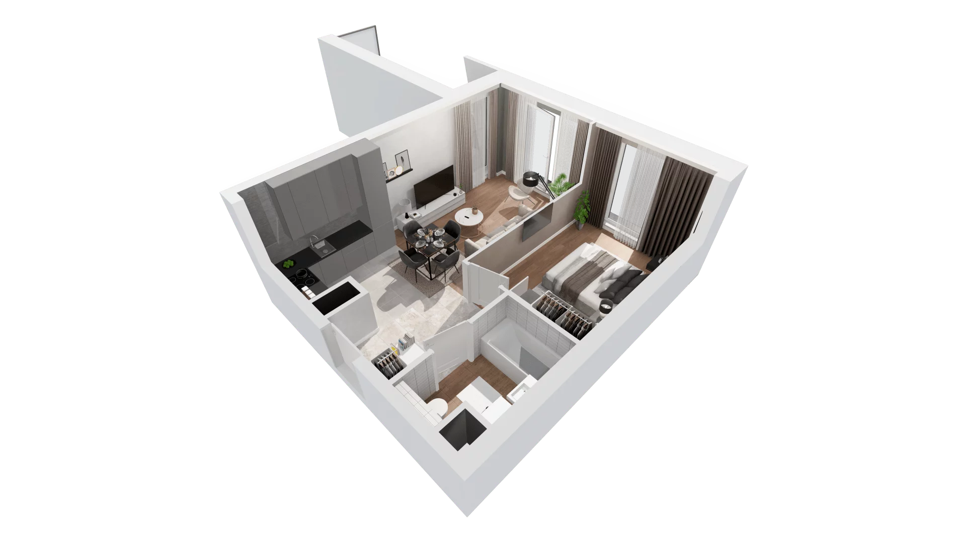 2 pokoje, apartament 41,22 m², piętro 16, oferta nr C-16-179C, ATAL Olimpijska, Katowice, Bogucice, ul. Olimpijska / al. Korfantego