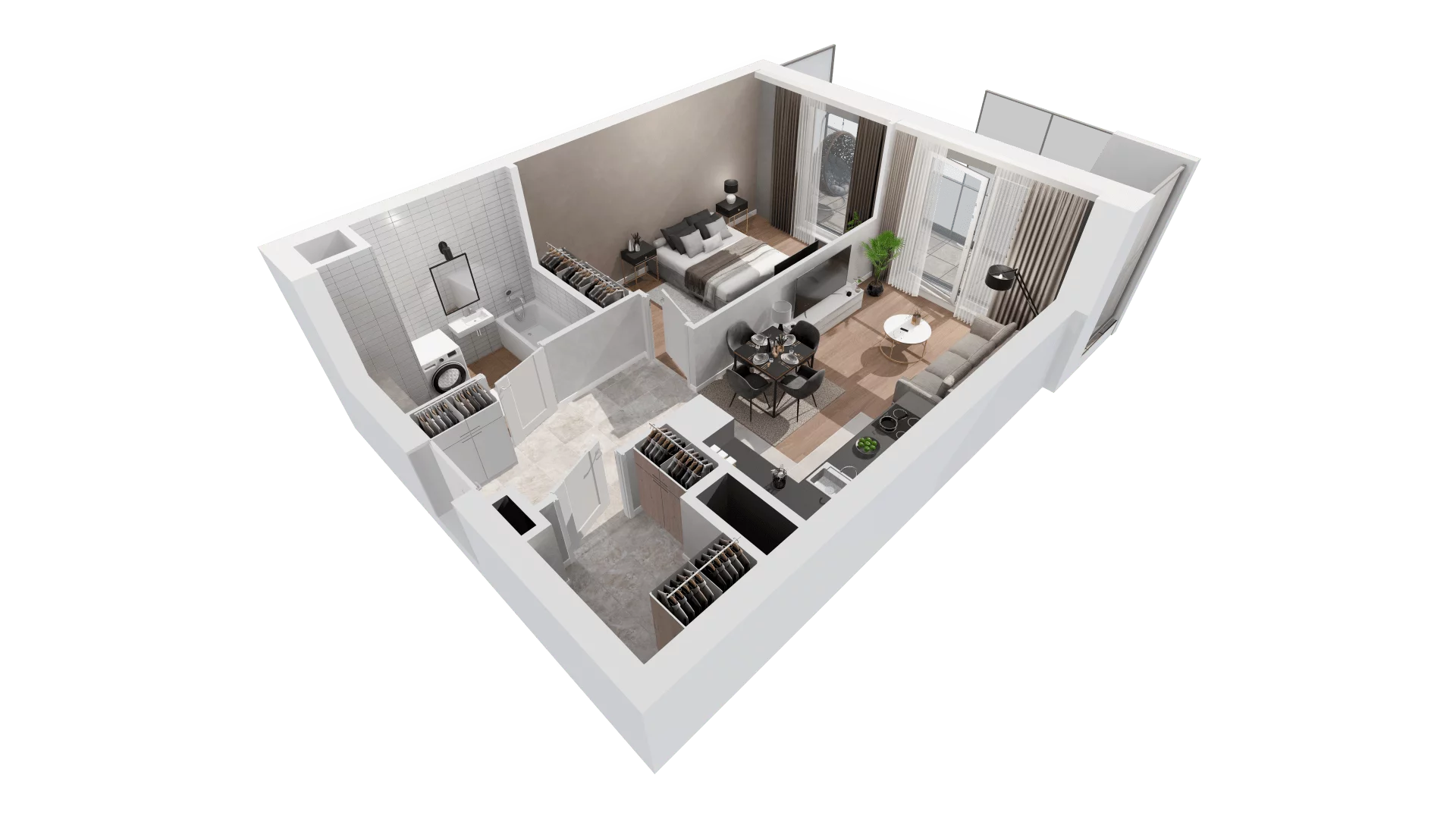 2 pokoje, apartament 45,68 m², piętro 6, oferta nr A-06-77A, ATAL Olimpijska, Katowice, Bogucice, ul. Olimpijska / al. Korfantego