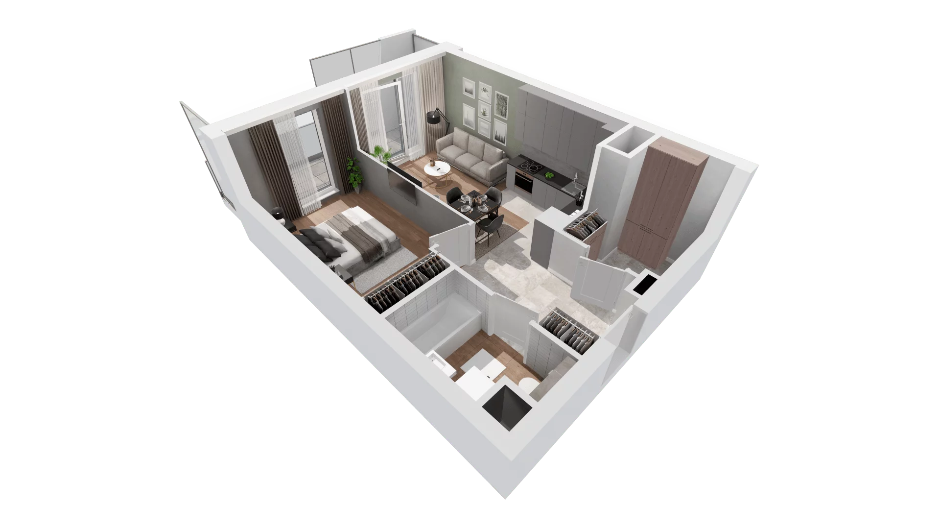 2 pokoje, apartament 45,68 m², piętro 6, oferta nr A-06-77A, ATAL Olimpijska, Katowice, Bogucice, ul. Olimpijska / al. Korfantego