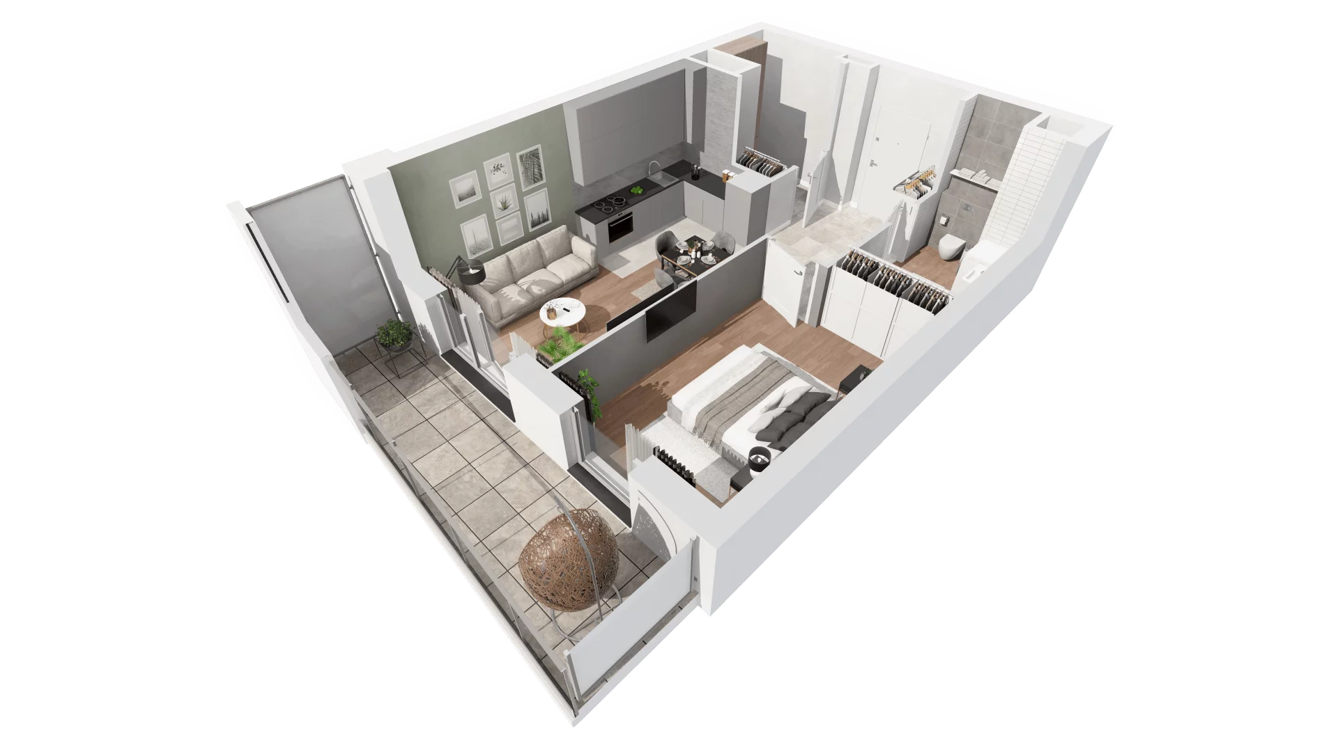 2 pokoje, apartament 45,68 m², piętro 6, oferta nr A-06-77A, ATAL Olimpijska, Katowice, Bogucice, ul. Olimpijska / al. Korfantego