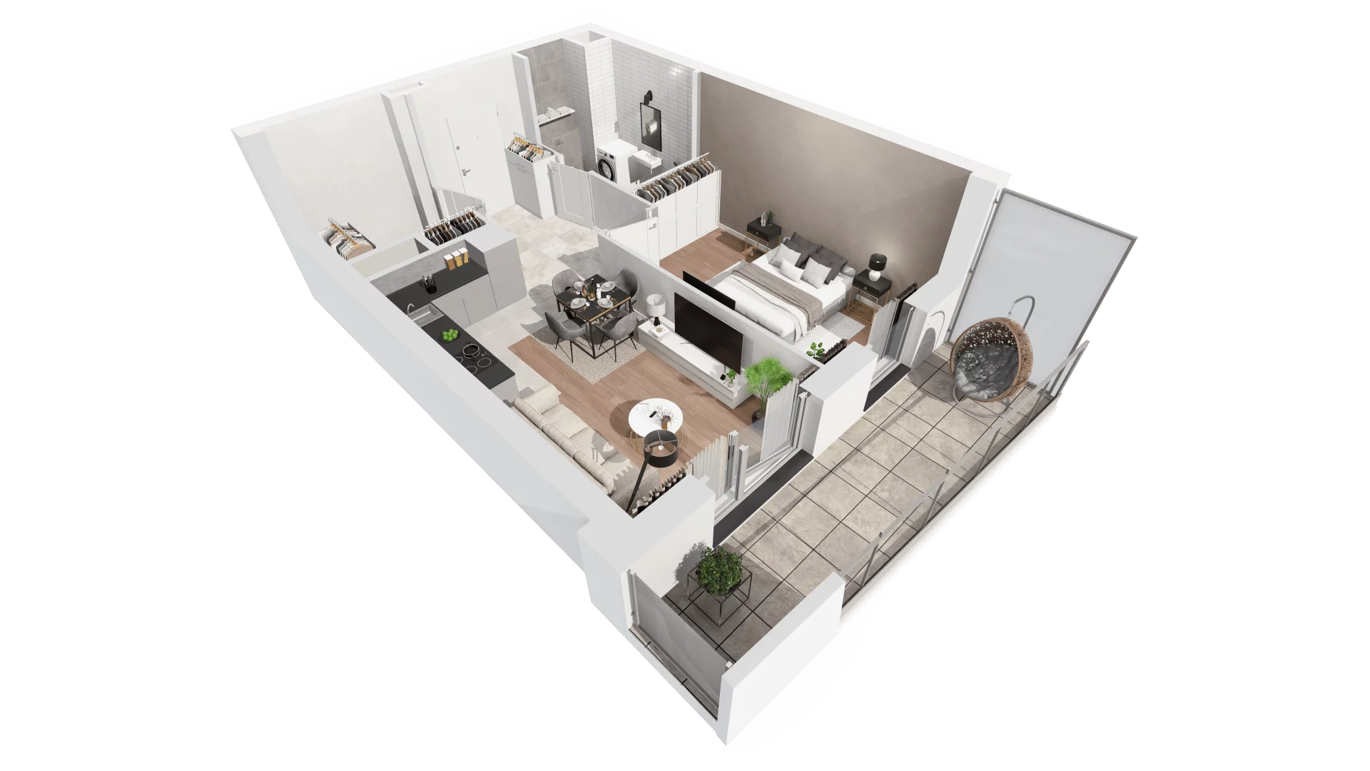 2 pokoje, apartament 45,68 m², piętro 6, oferta nr A-06-77A, ATAL Olimpijska, Katowice, Bogucice, ul. Olimpijska / al. Korfantego