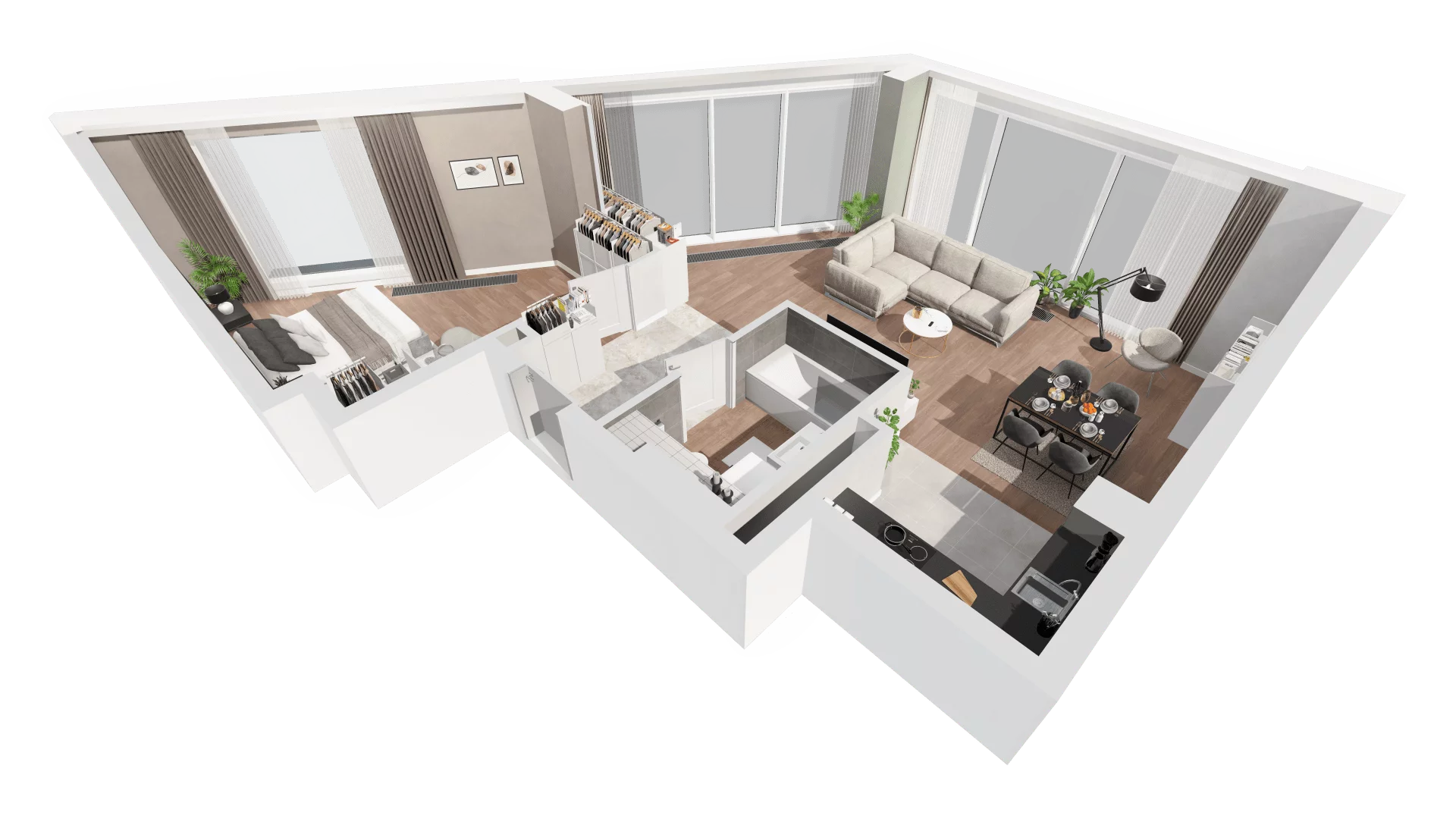 2 pokoje, apartament 68,82 m², piętro 28, oferta nr B-28-224B, ATAL Olimpijska, Katowice, Bogucice, ul. Olimpijska / al. Korfantego