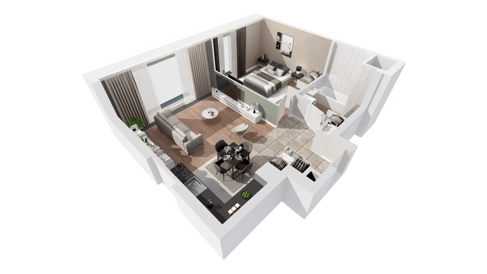 2 pokoje, apartament 54,18 m², piętro 33, oferta nr B-33-257B, ATAL Olimpijska, Katowice, Bogucice, ul. Olimpijska / al. Korfantego