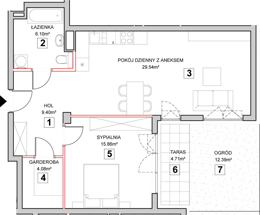 Mieszkanie 66,46 m², parter, oferta nr 5-0-2, Zakątek Harmonia II, Warszawa, Białołęka, Szamocin, ul. Płochocińska