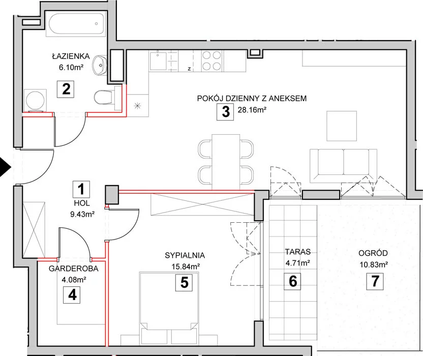 Mieszkanie 65,12 m², parter, oferta nr 6-0-2, Zakątek Harmonia II, Warszawa, Białołęka, Szamocin, ul. Płochocińska