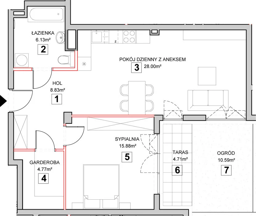 Mieszkanie 65,18 m², parter, oferta nr 7-0-2, Zakątek Harmonia II, Warszawa, Białołęka, Szamocin, ul. Płochocińska