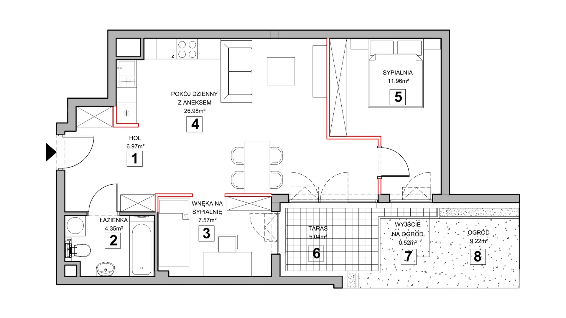 2 pokoje, mieszkanie 58,65 m², parter, oferta nr 4.0.2, Zakątek Harmonia III, Warszawa, Białołęka, Szamocin, ul. Płochocińska