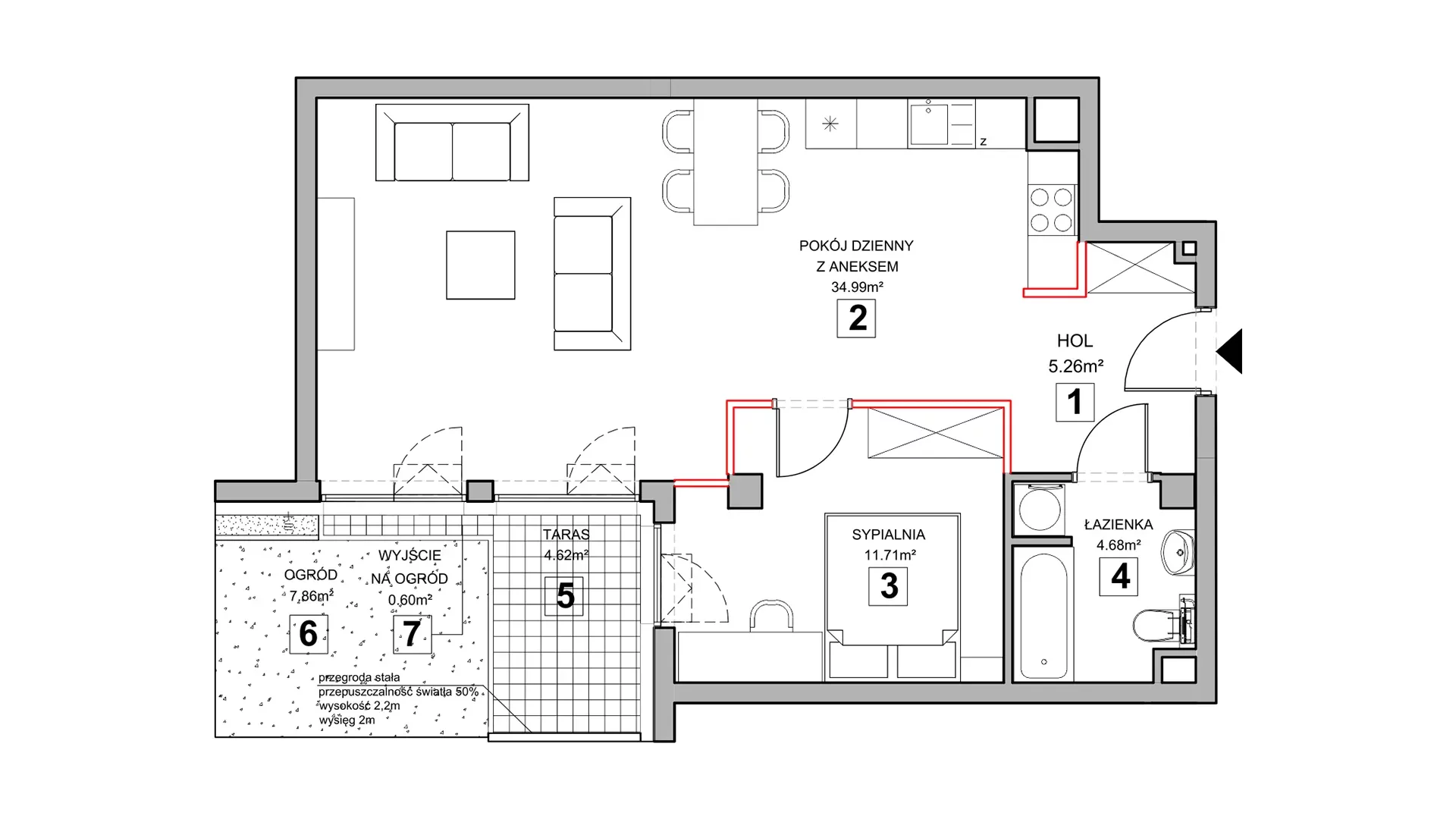 2 pokoje, mieszkanie 57,21 m², parter, oferta nr 4.0.11, Zakątek Harmonia III, Warszawa, Białołęka, Szamocin, ul. Płochocińska
