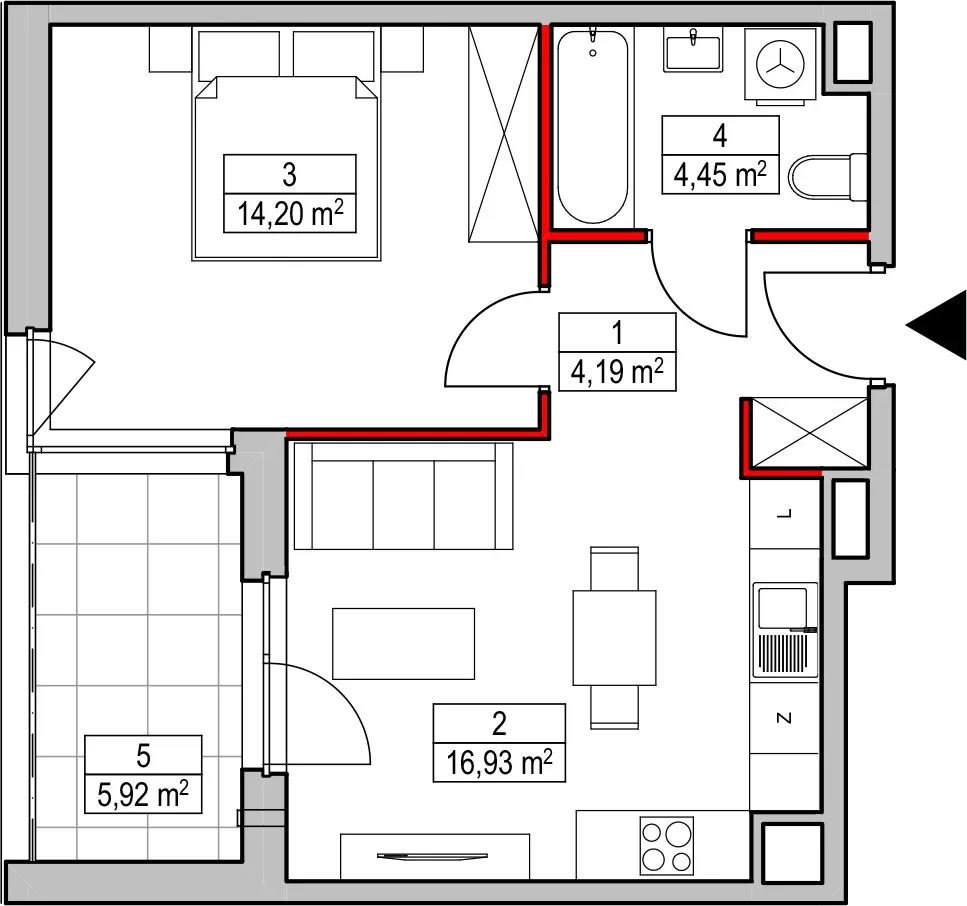 Mieszkanie 39,77 m², piętro 1, oferta nr D1.1.1.2, Nowy Targówek VI, Warszawa, Targówek, Targówek Mieszkaniowy, ul. Płosa 8