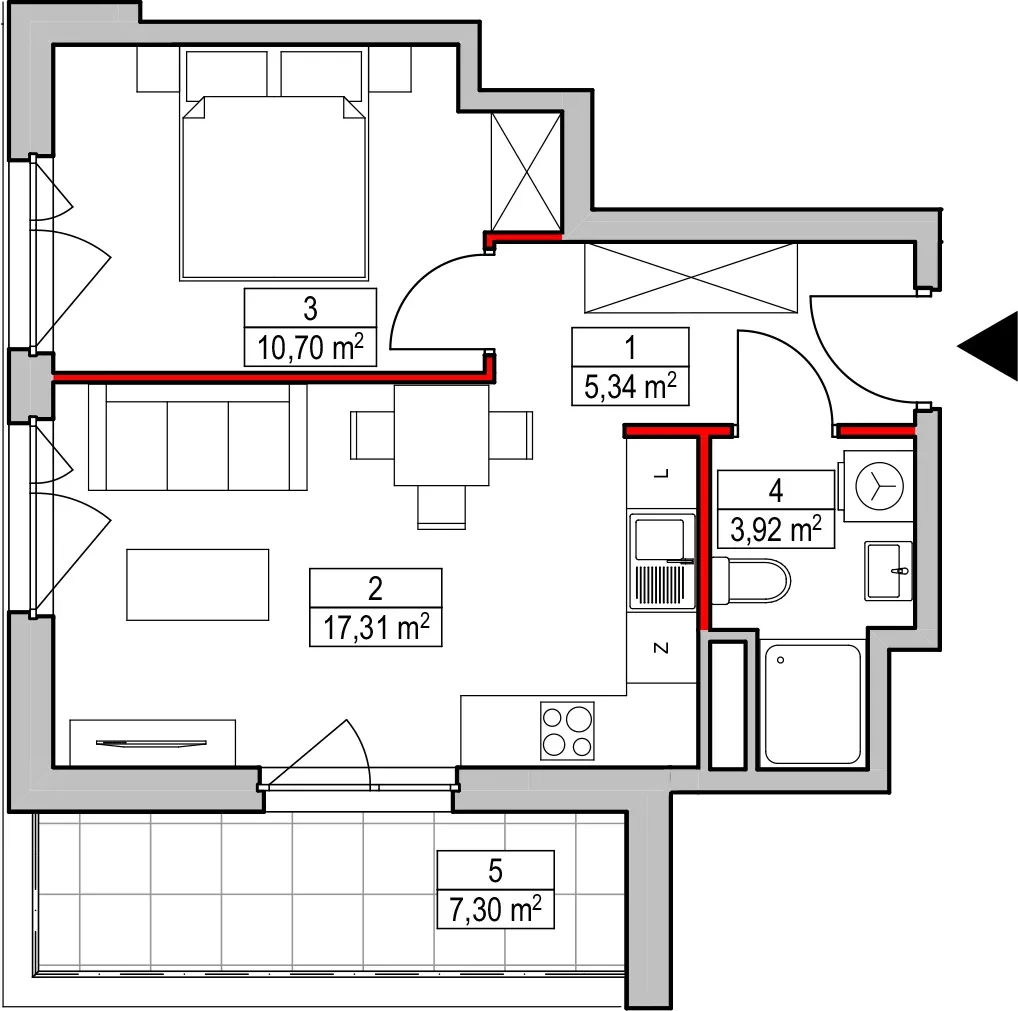 Mieszkanie 37,27 m², piętro 2, oferta nr D2.1.2.3, Nowy Targówek VI, Warszawa, Targówek, Targówek Mieszkaniowy, ul. Płosa 8