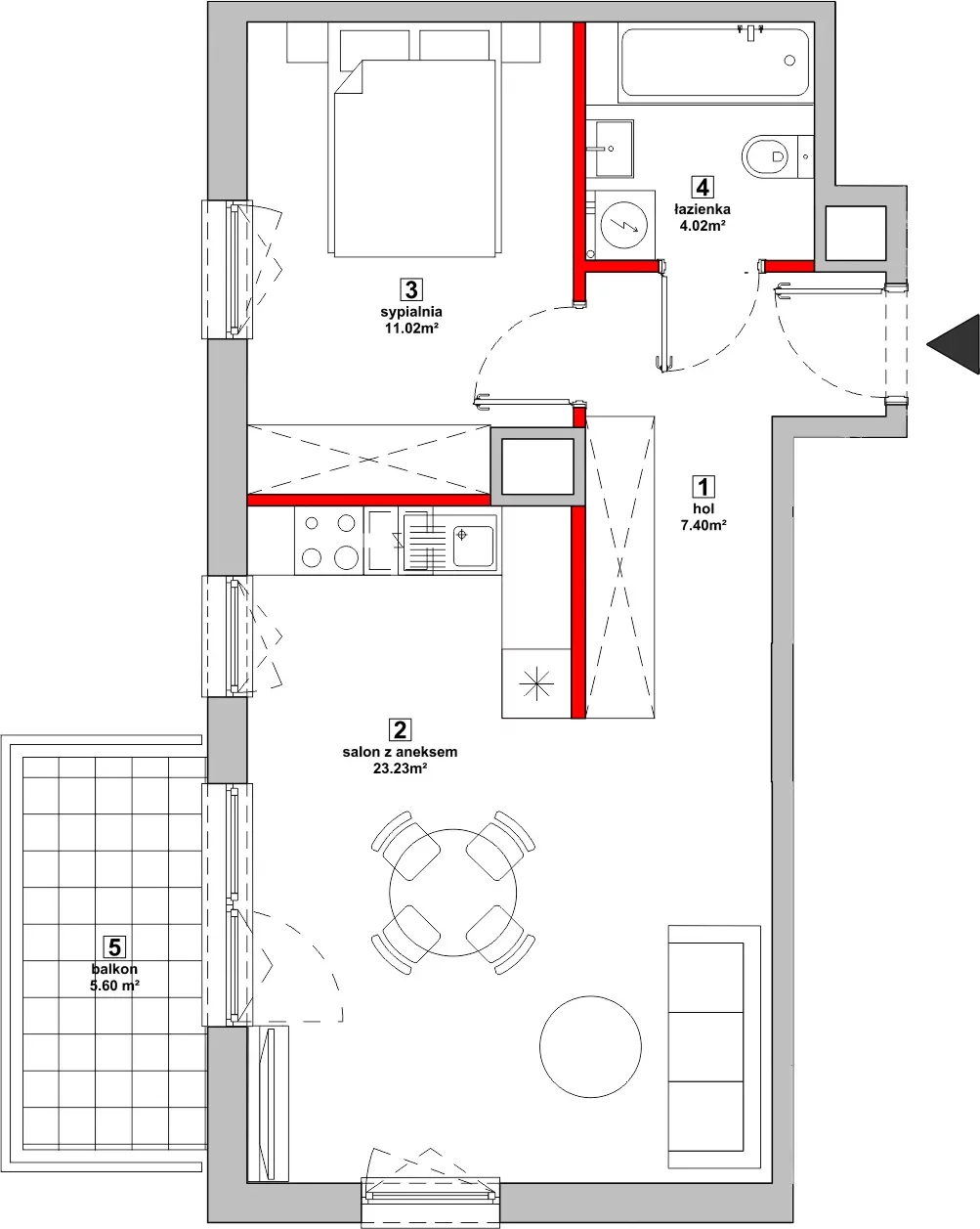 Mieszkanie 45,67 m², piętro 3, oferta nr P10.01.3.16, Osiedle Poematu, Warszawa, Wawer, Falenica, ul. Poematu