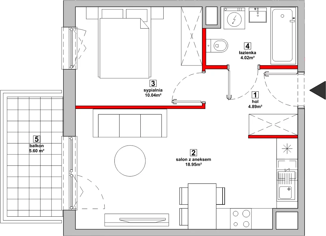 Mieszkanie 37,90 m², piętro 4, oferta nr P10.05.4.126, Osiedle Poematu, Warszawa, Wawer, Falenica, ul. Poematu