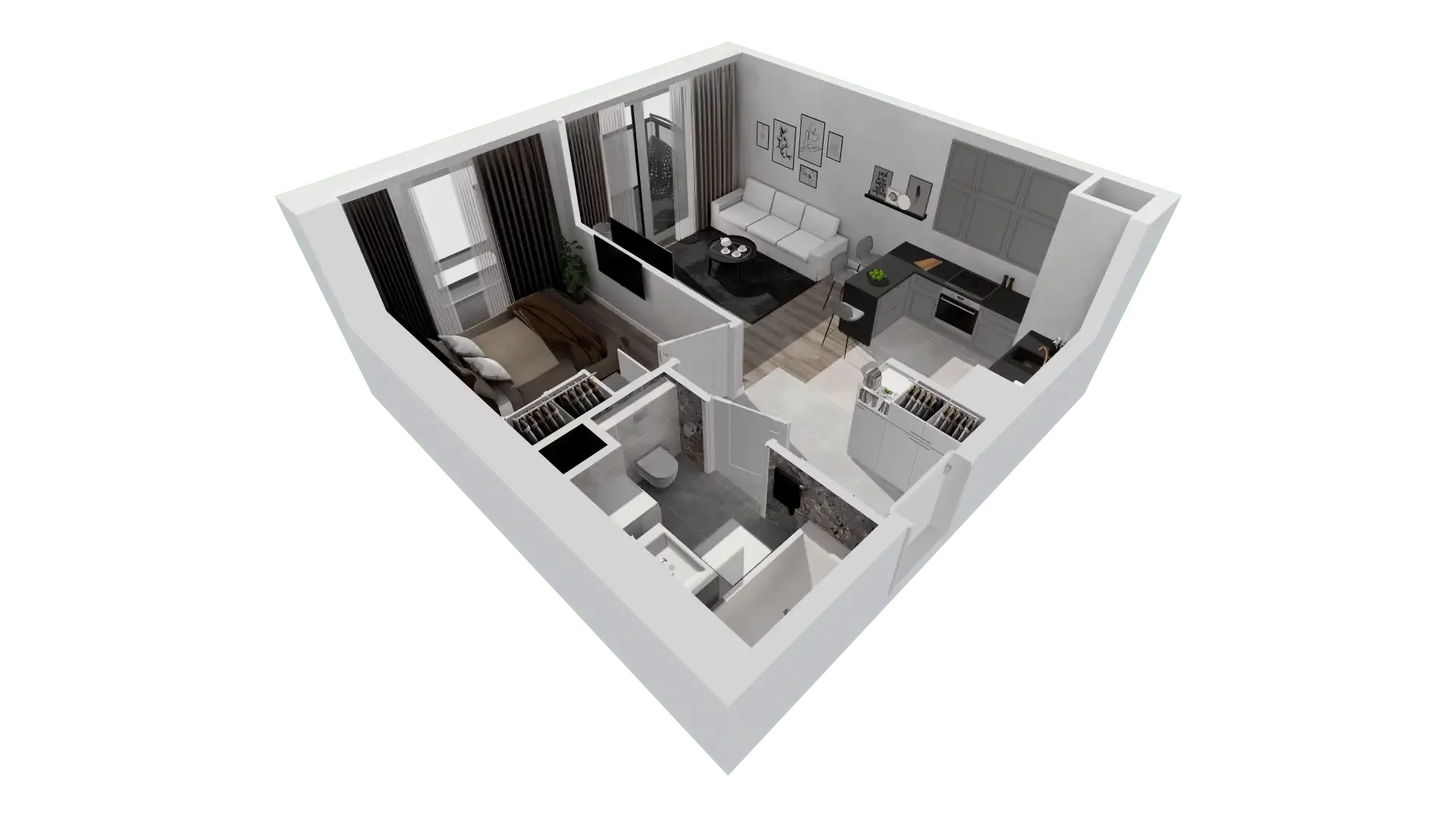 2 pokoje, mieszkanie 38,84 m², piętro 4, oferta nr P10.01.4.22, Osiedle Poematu, Warszawa, Wawer, Falenica, ul. Poematu