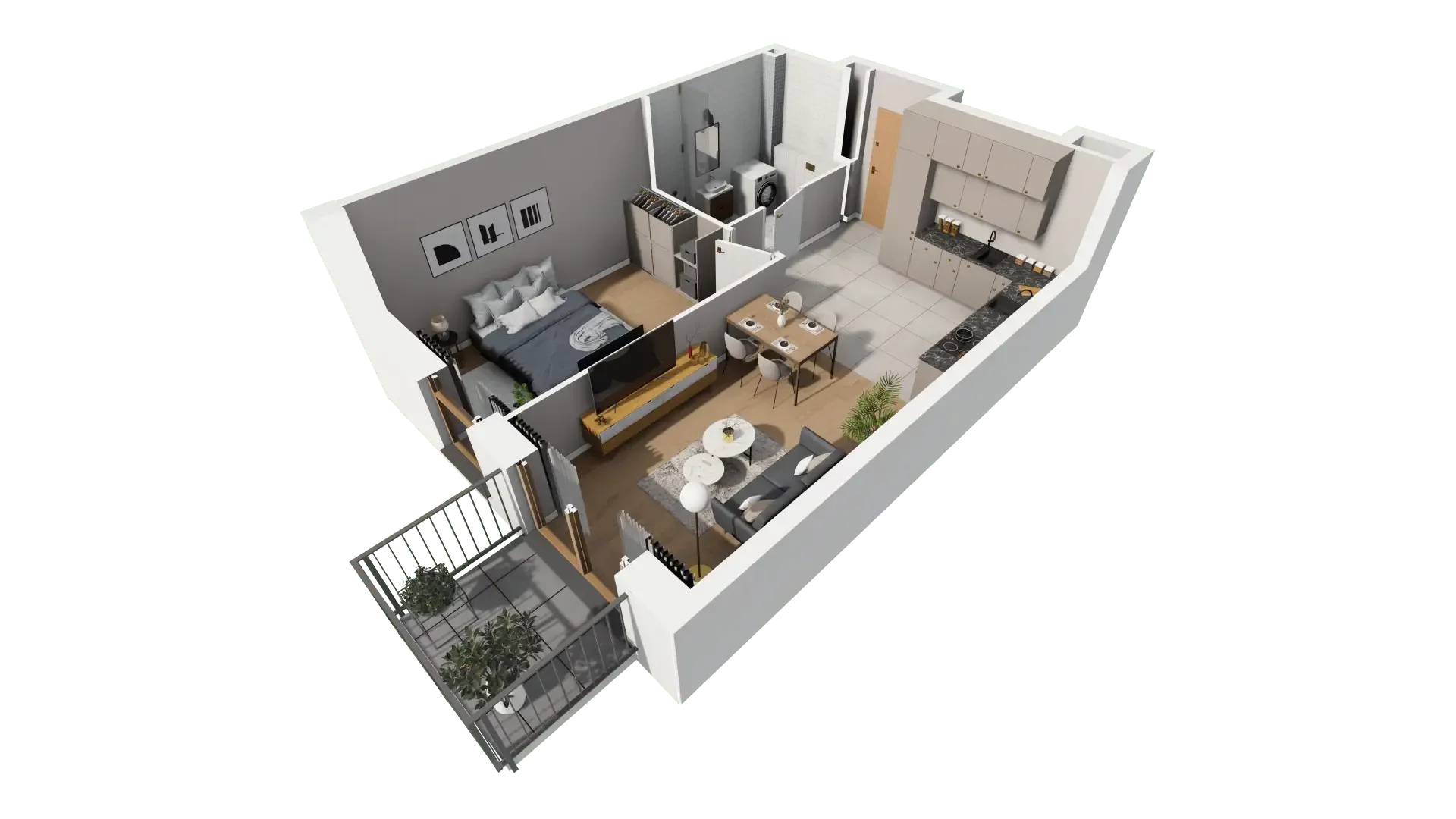 Mieszkanie 44,63 m², piętro 1, oferta nr BIII.1.M90, Przewóz 42 ATAL II, Kraków, Podgórze, Płaszów, ul. Przewóz 42