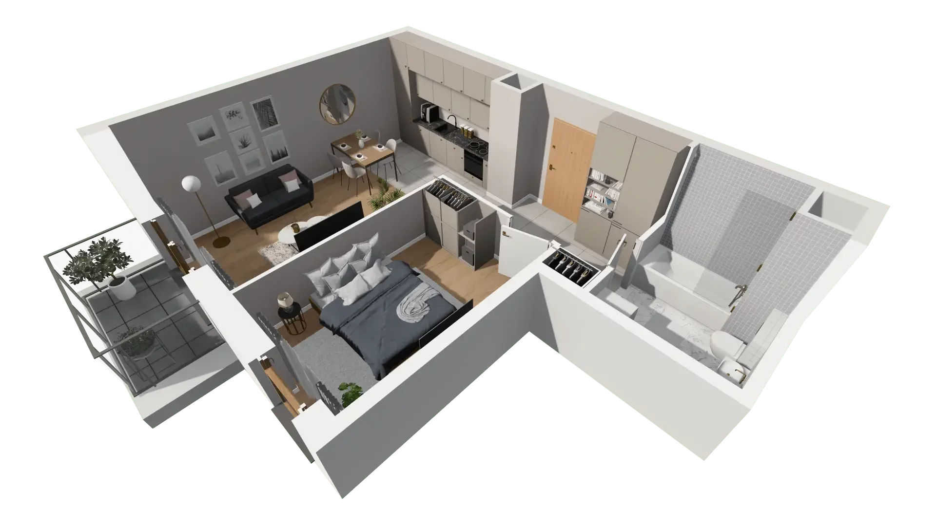 Mieszkanie 44,42 m², piętro 3, oferta nr BIII.3.M110, Przewóz 42 ATAL II, Kraków, Podgórze, Płaszów, ul. Przewóz 42