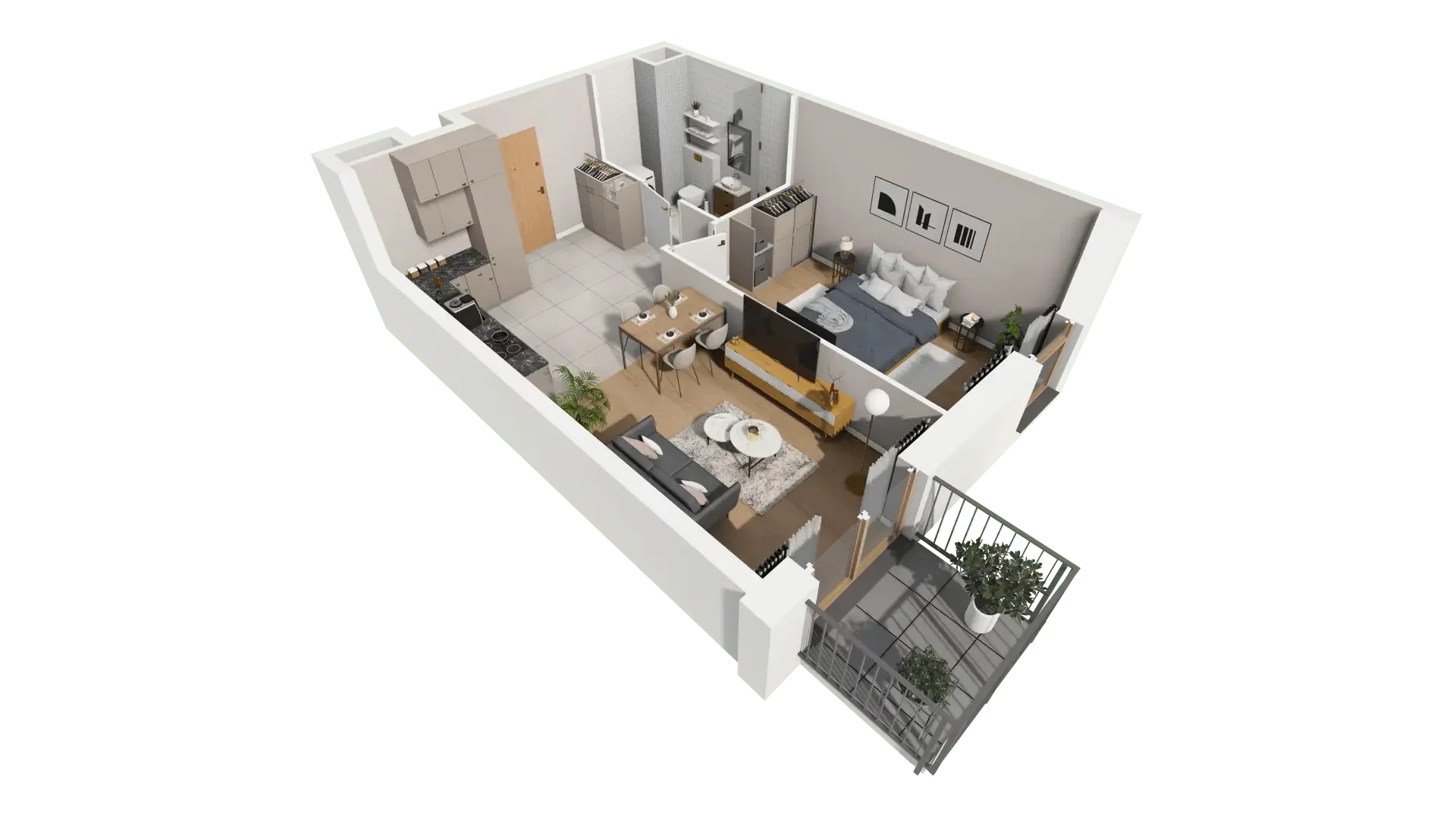 Mieszkanie 45,78 m², piętro 5, oferta nr BIII.5.M121, Przewóz 42 ATAL II, Kraków, Podgórze, Płaszów, ul. Przewóz 42