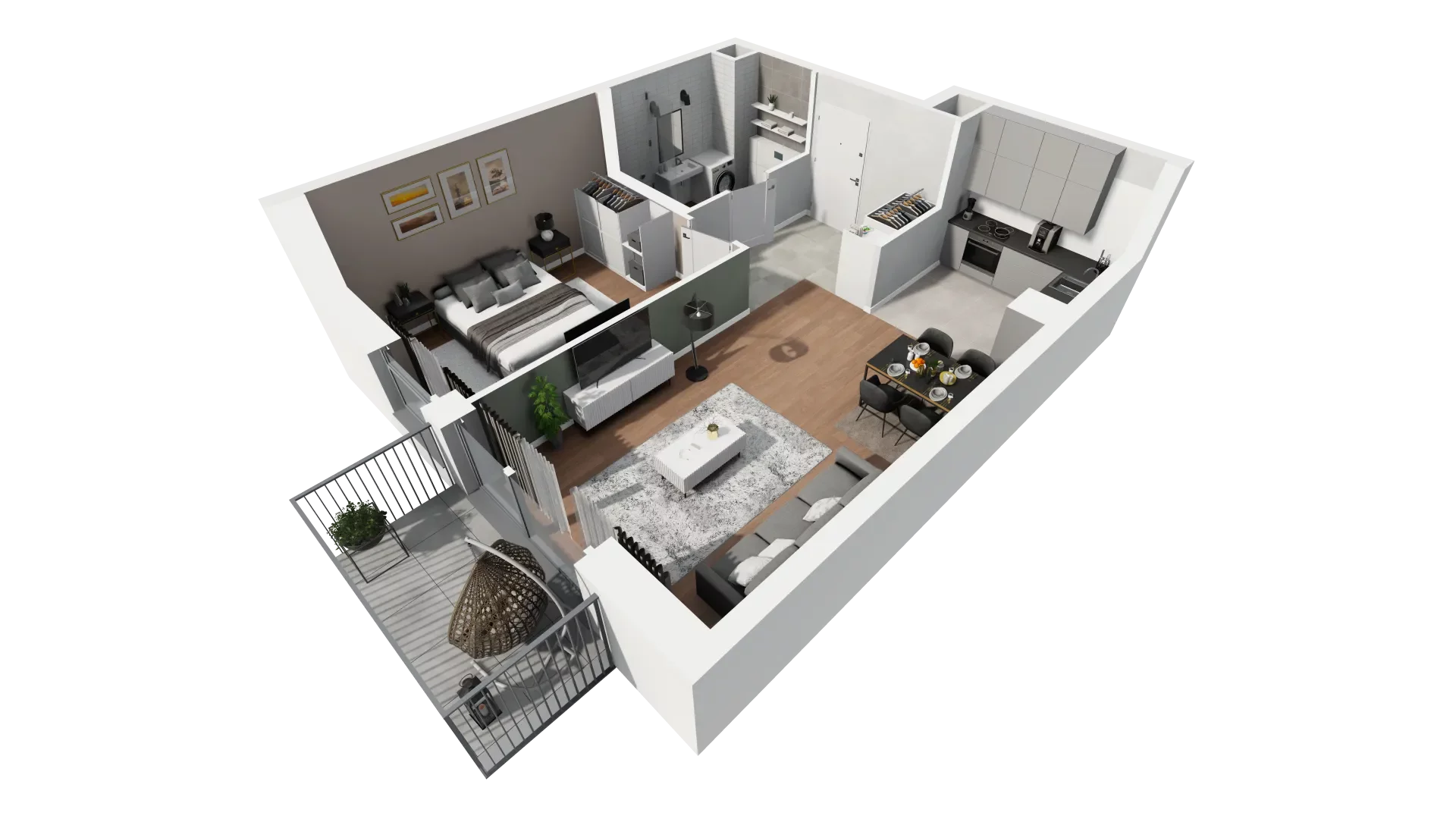 Mieszkanie 51,63 m², piętro 4, oferta nr M3.4.209, Modern Helenów, Łódź, Bałuty, Helenów, ul. Smugowa 10/12