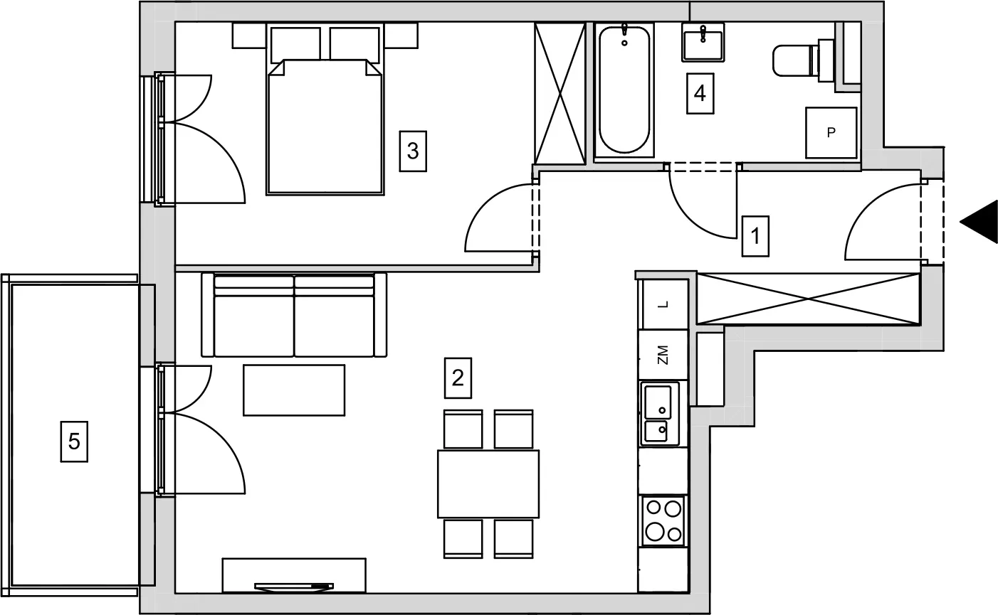 Mieszkanie 48,47 m², piętro 1, oferta nr B7-K1-1-7, ATAL Strachowicka, Wrocław, Żerniki, Fabryczna, ul. Strachowicka