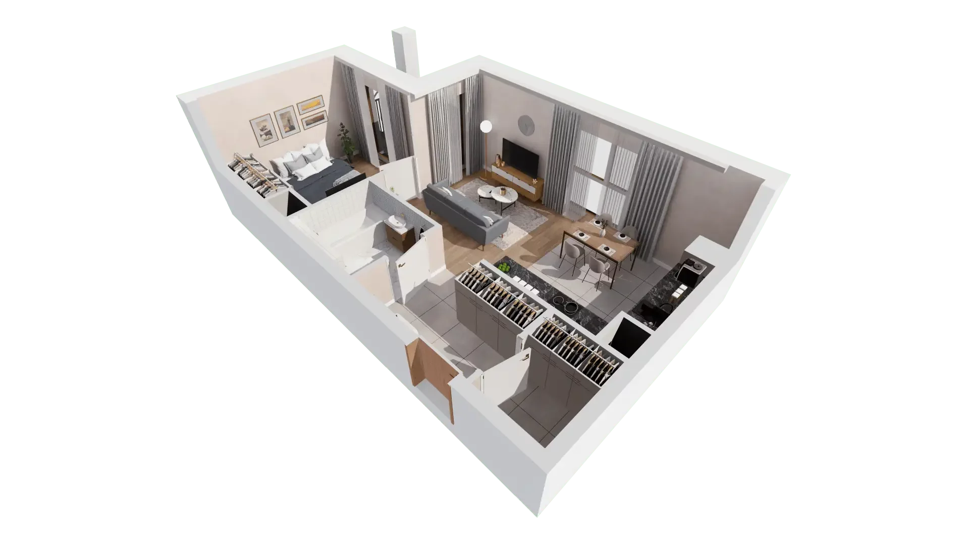 Mieszkanie 43,68 m², piętro 1, oferta nr 2A.1.04, Francuska Park VIII, Katowice, Osiedle Paderewskiego-Muchowiec, Muchowiec, ul. Szybowcowa