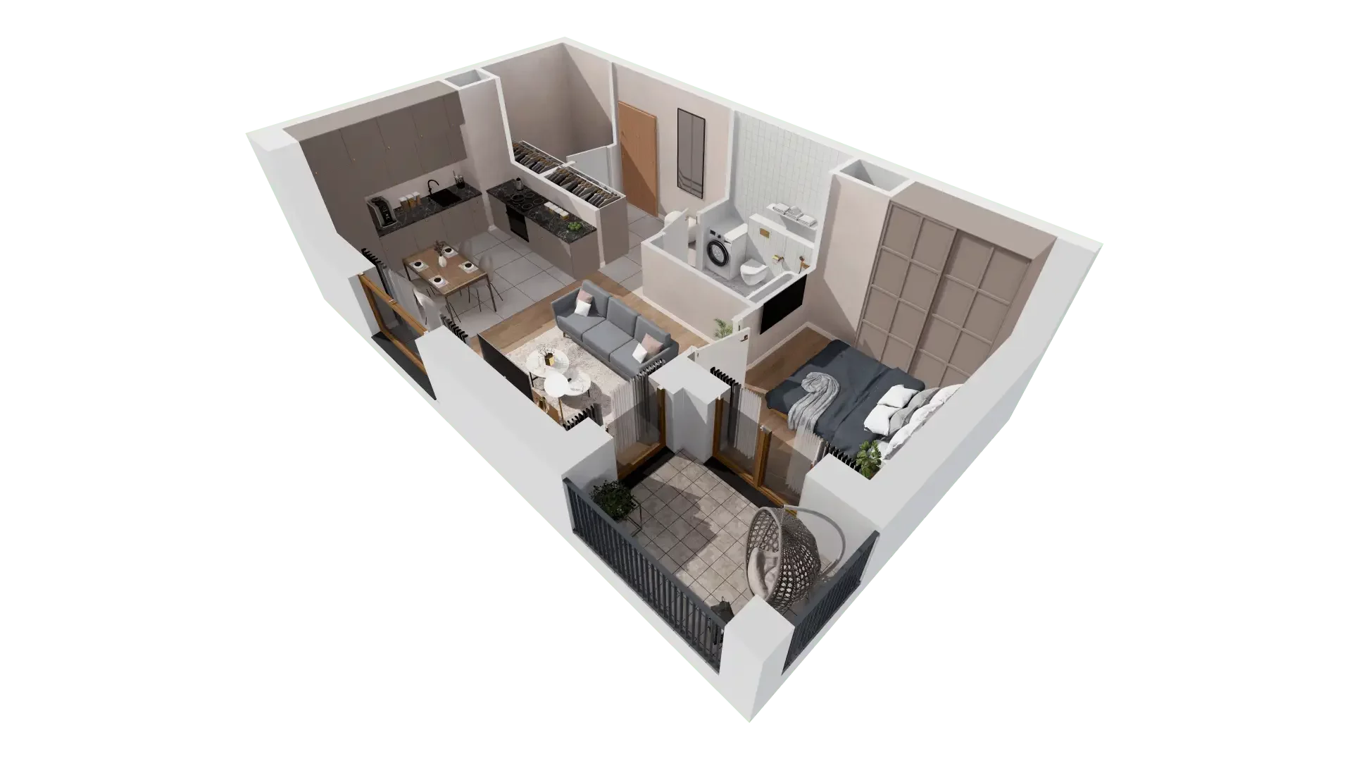 Mieszkanie 43,68 m², piętro 1, oferta nr 2A.1.04, Francuska Park VIII, Katowice, Osiedle Paderewskiego-Muchowiec, Muchowiec, ul. Szybowcowa