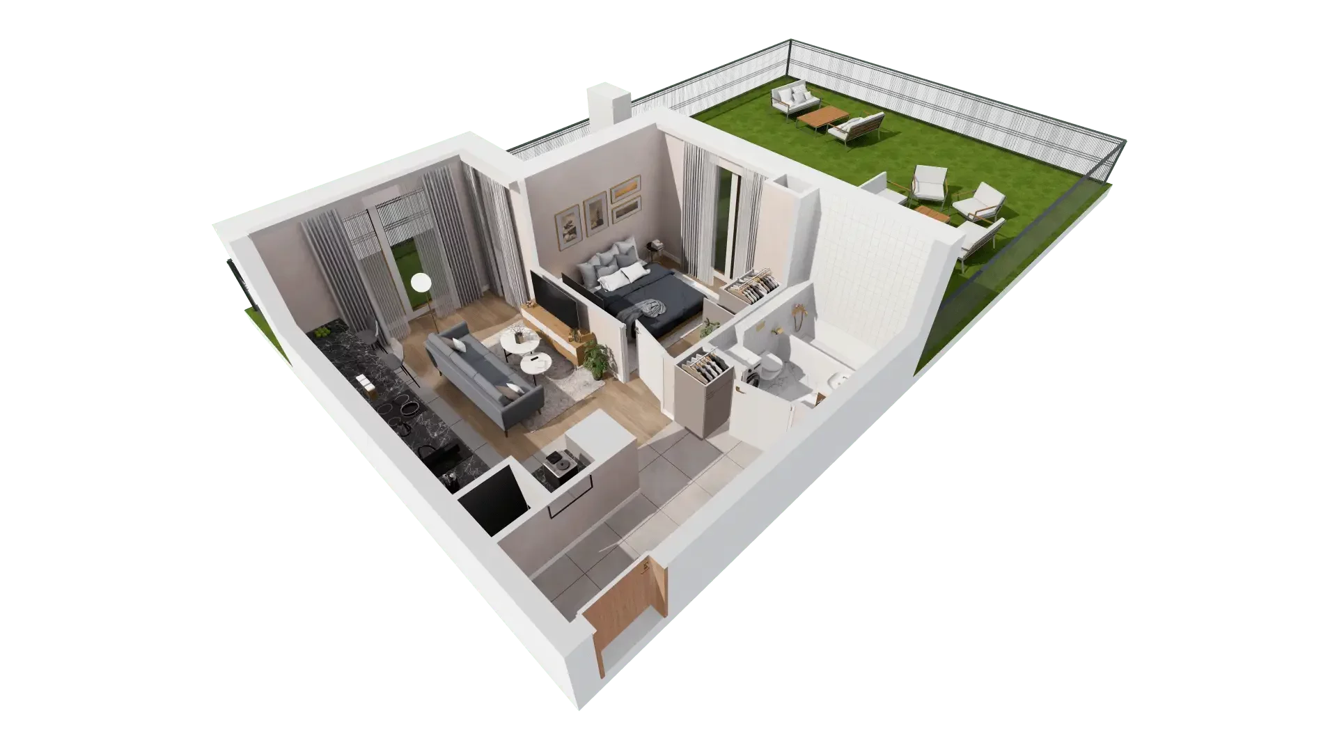 Mieszkanie 35,54 m², parter, oferta nr 2C.0.71, Francuska Park VIII, Katowice, Osiedle Paderewskiego-Muchowiec, Muchowiec, ul. Szybowcowa