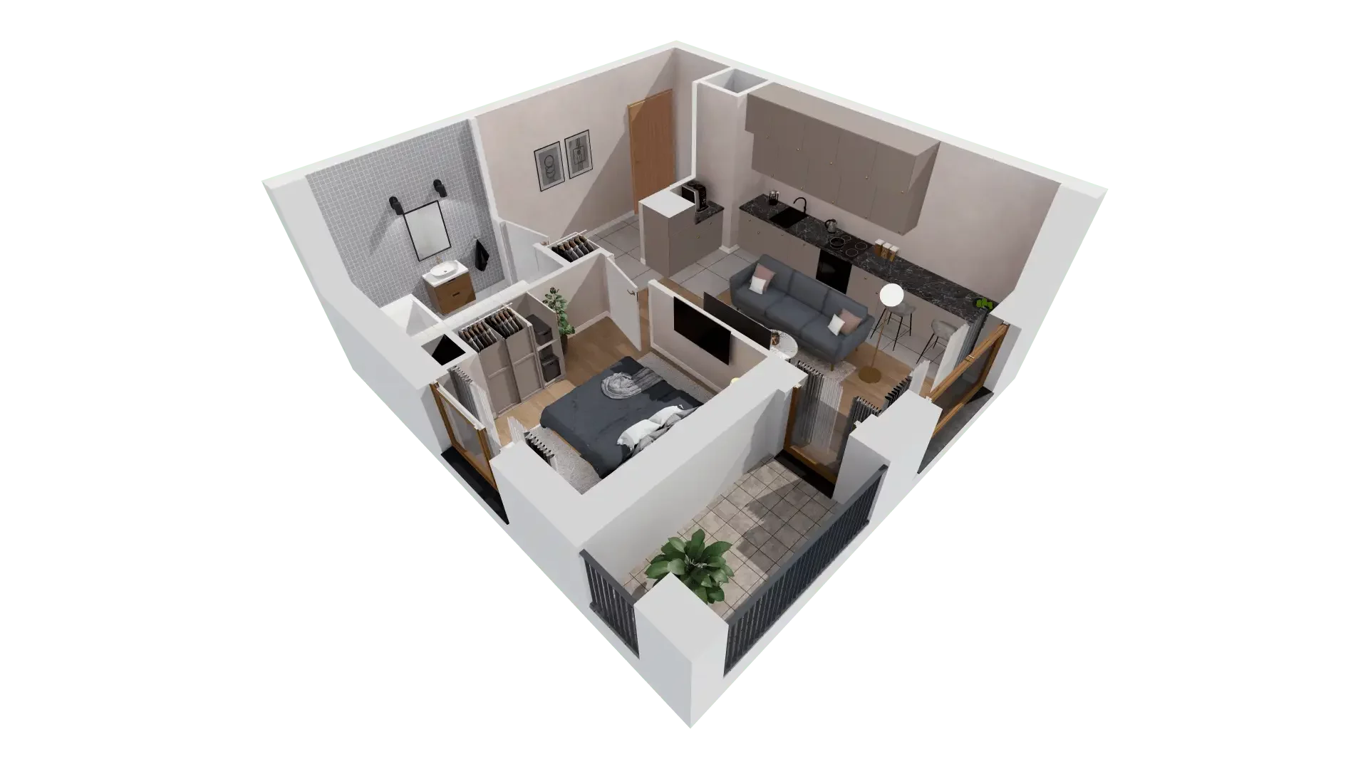 Mieszkanie 35,54 m², piętro 2, oferta nr 2C.2.87, Francuska Park VIII, Katowice, Osiedle Paderewskiego-Muchowiec, Muchowiec, ul. Szybowcowa