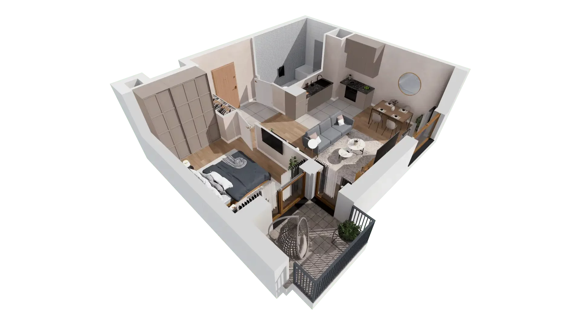 Mieszkanie 47,84 m², piętro 5, oferta nr 2C.5.112, Francuska Park VIII, Katowice, Osiedle Paderewskiego-Muchowiec, Muchowiec, ul. Szybowcowa