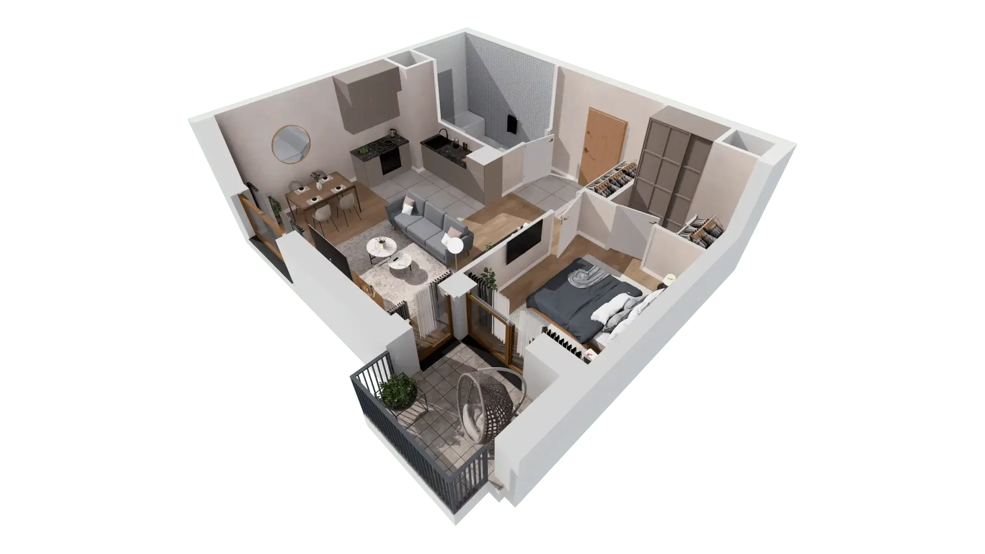 Mieszkanie 48,30 m², piętro 5, oferta nr 2C.5.113, Francuska Park VIII, Katowice, Osiedle Paderewskiego-Muchowiec, Muchowiec, ul. Szybowcowa