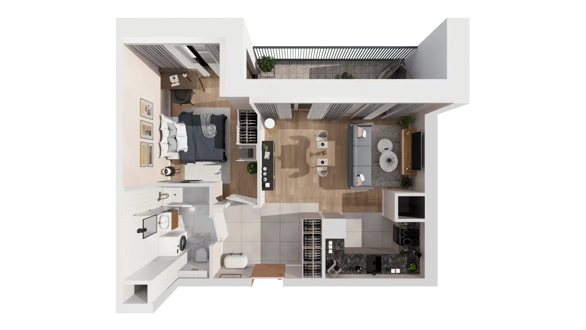 Mieszkanie 43,53 m², piętro 2, oferta nr 3A.2.14, Francuska Park VIII, Katowice, Osiedle Paderewskiego-Muchowiec, Muchowiec, ul. Szybowcowa