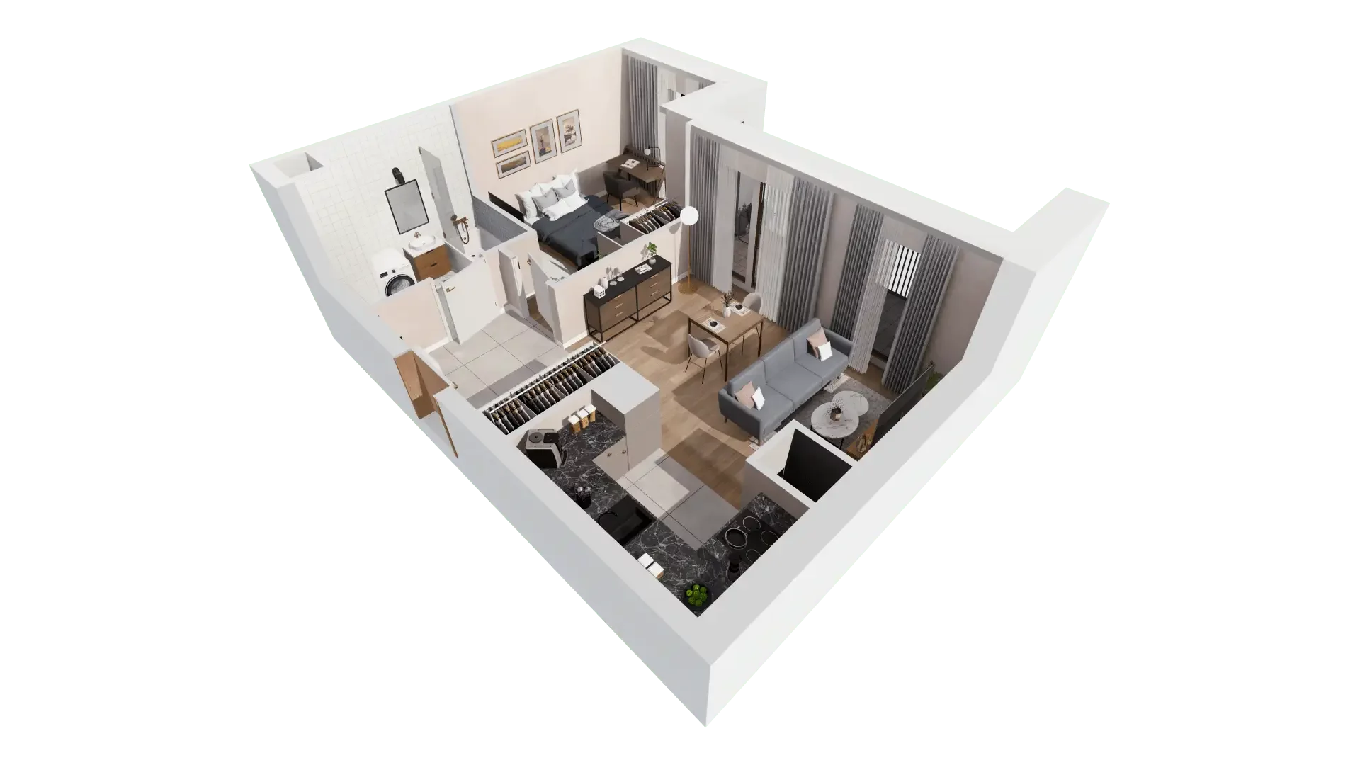 Mieszkanie 43,53 m², piętro 2, oferta nr 3A.2.14, Francuska Park VIII, Katowice, Osiedle Paderewskiego-Muchowiec, Muchowiec, ul. Szybowcowa