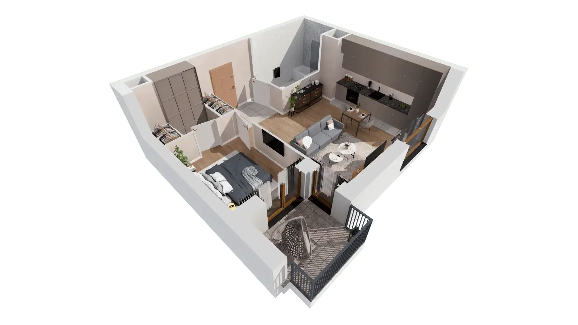 Mieszkanie 47,76 m², piętro 1, oferta nr 3B.1.67, Francuska Park VIII, Katowice, Osiedle Paderewskiego-Muchowiec, Muchowiec, ul. Szybowcowa